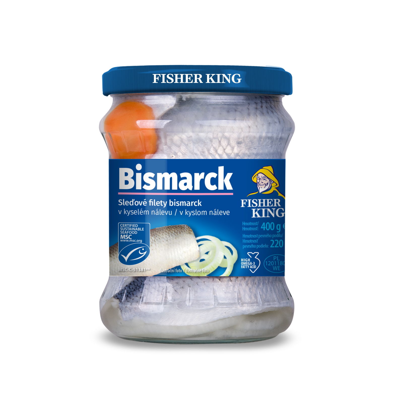Bismarck Płaty Śledziowe Z Cebulą 400G Fisherking