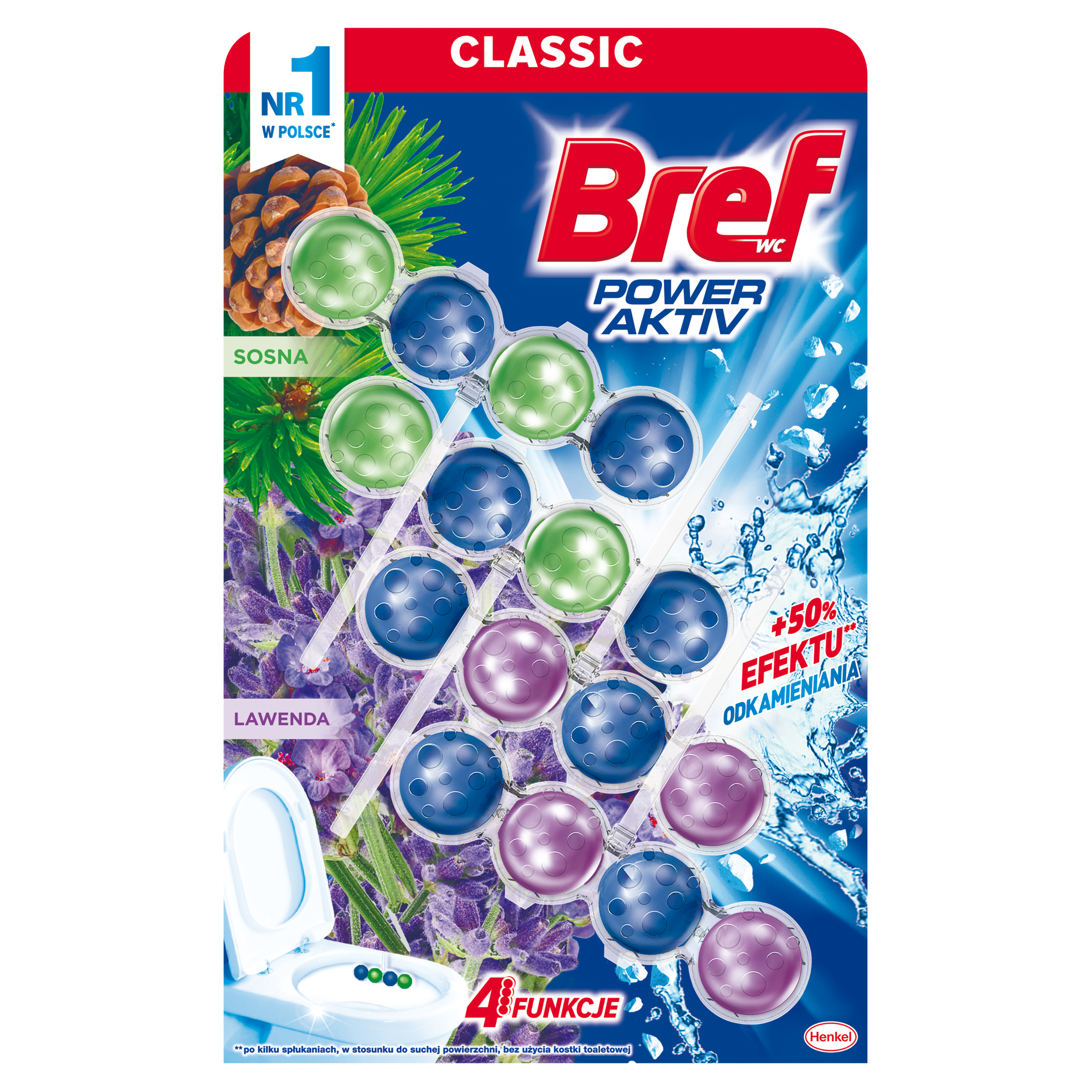 Bref Power Aktiv Sosnowy Las+Lawendowe Pole 4X50G