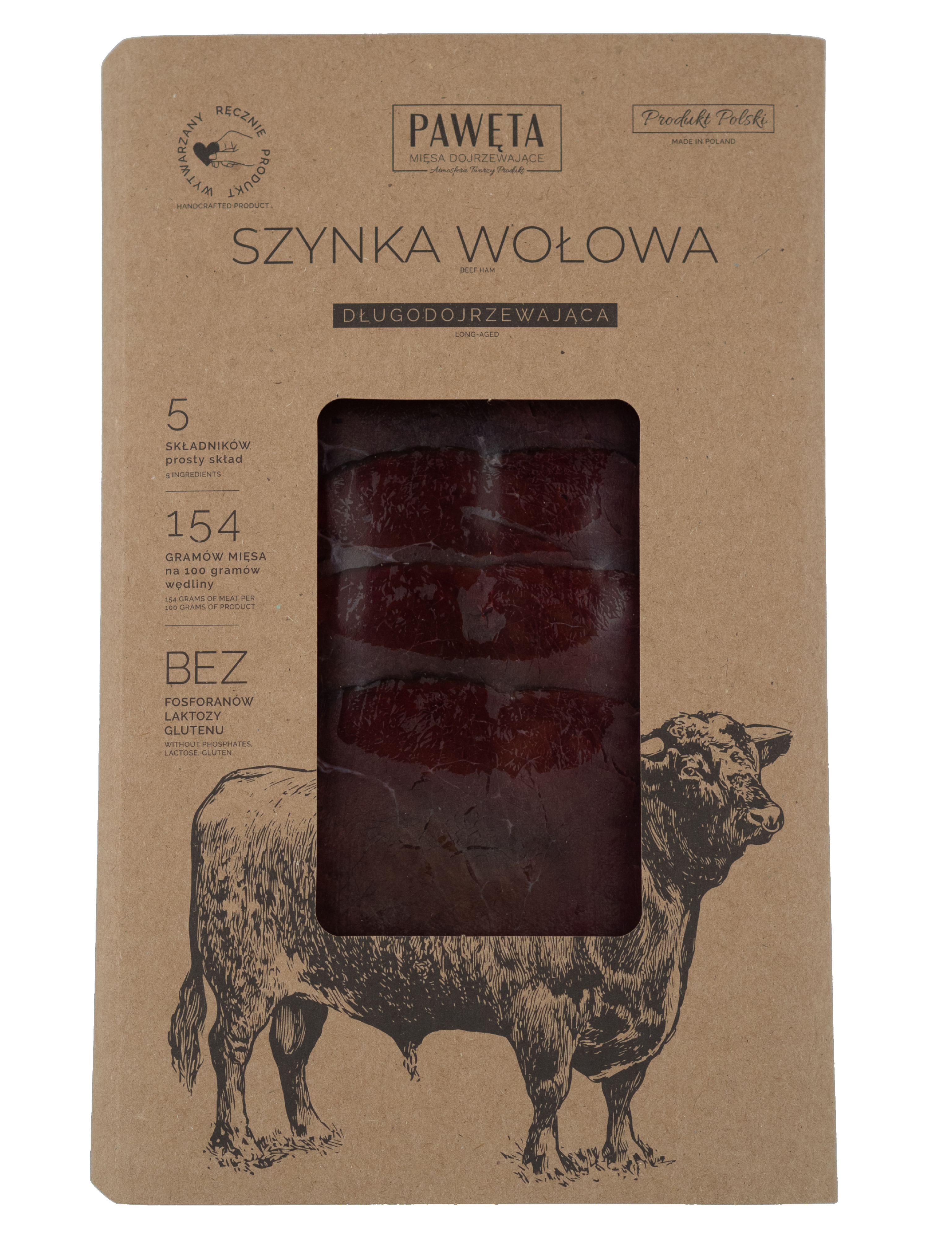 Pawęta Szynka Wołowa Dojrzewająca Plastry 65 G