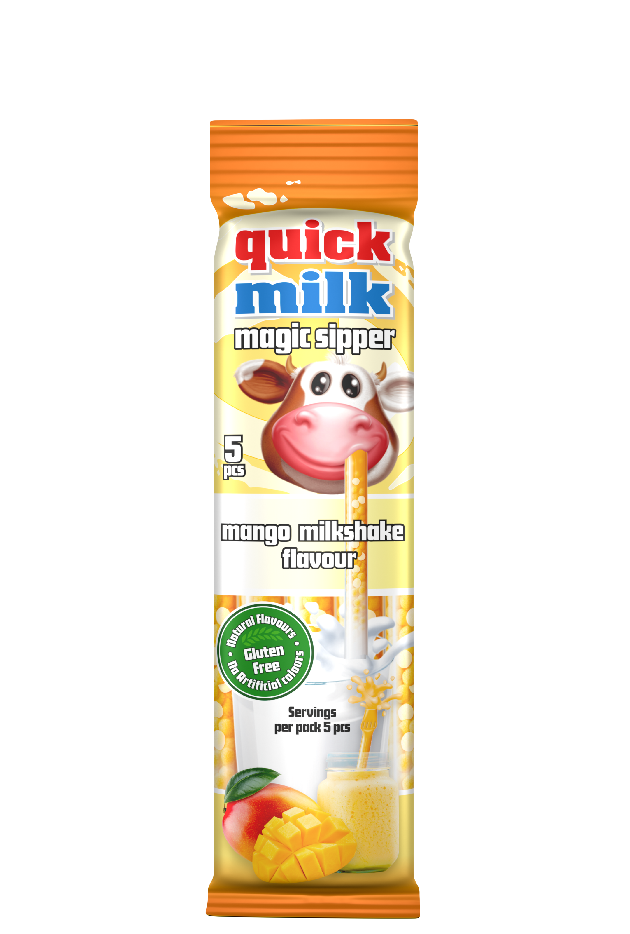 Quick Milk Rurki Do Picia Mleka O Smaku Mango I Wanilii 5X6G