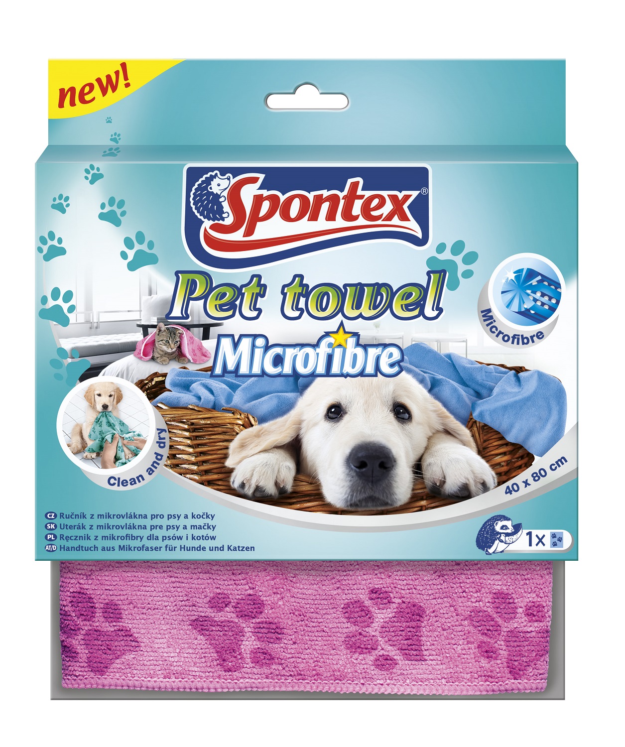 Spontex Pet Towel 40 X 80 Cm Ręcznik Dla Zwierząt