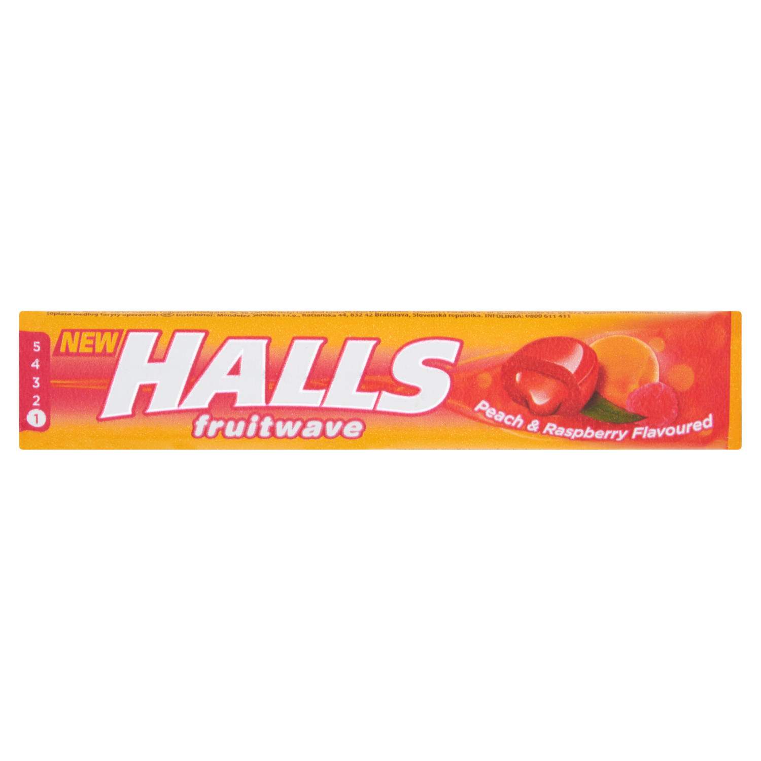 Halls Fruitwave Peach&Raspb 45G