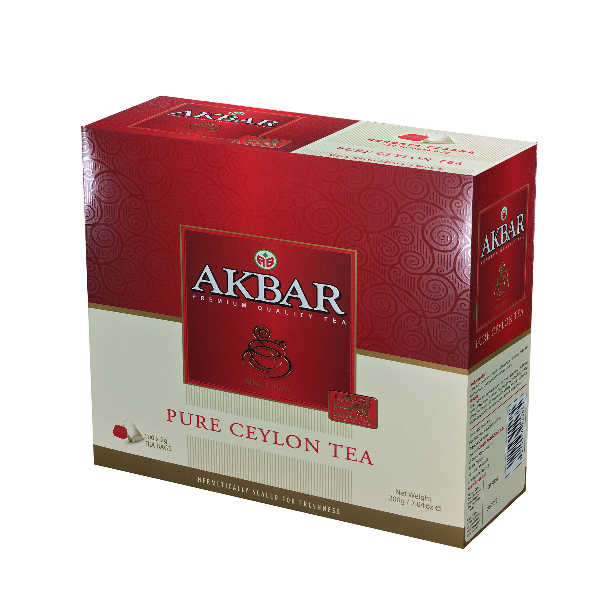 Akbar Ceylon Tea 100Tbx2G