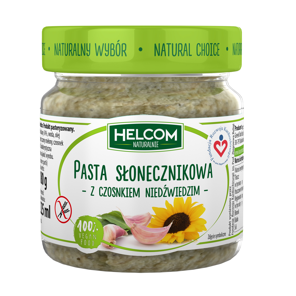Pasta Słonecznikowa Z Czosnkiem Niedźwiedzim 180G Helcom Naturalnie