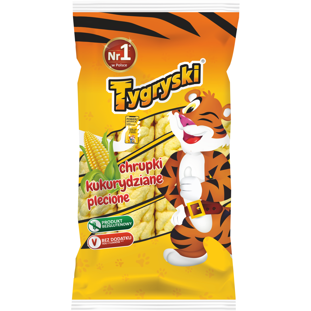 Tygryski Chrupki Kukurydziane Plecione 70G