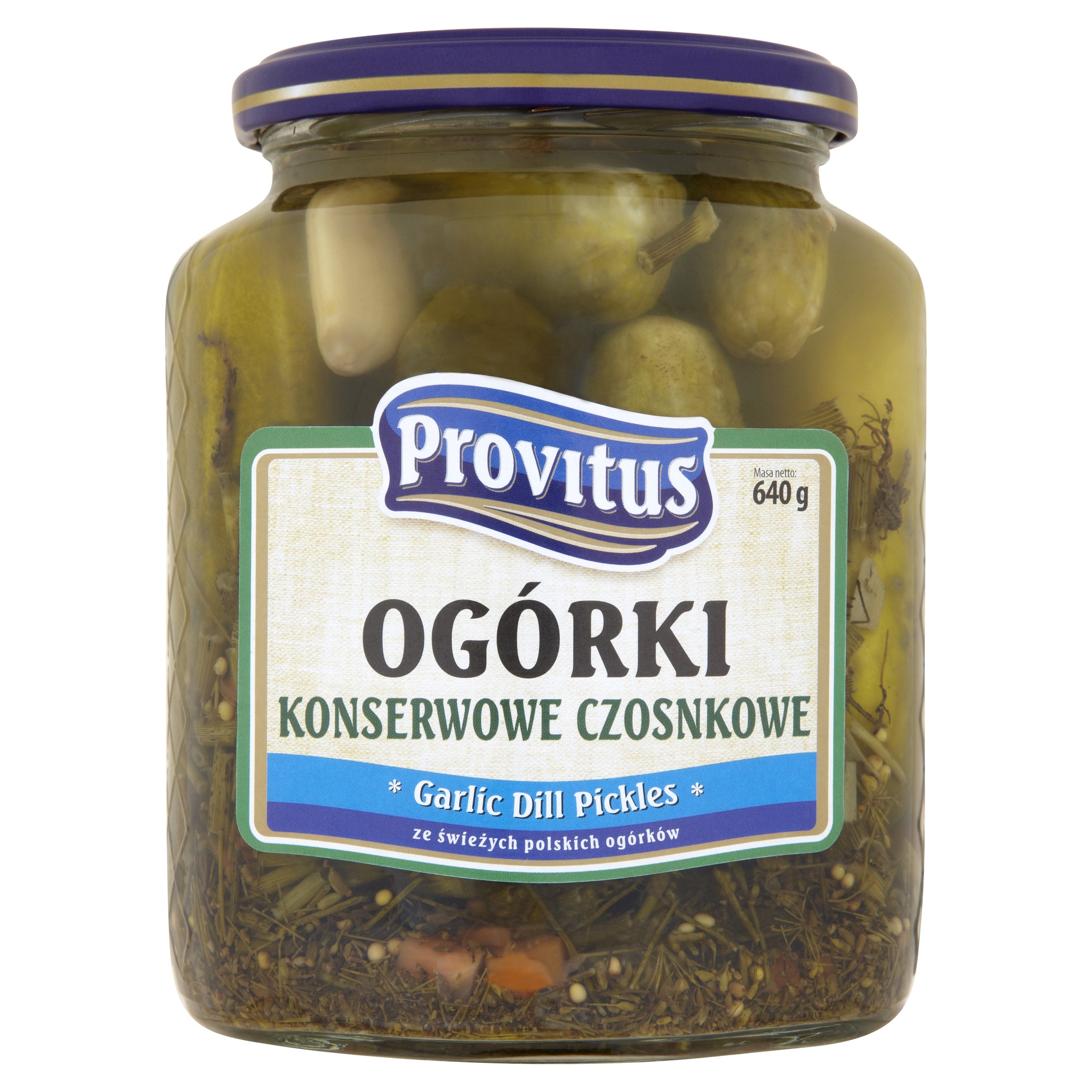 Ogóki Konserwowe Z Czosnkiem Provitus 640G