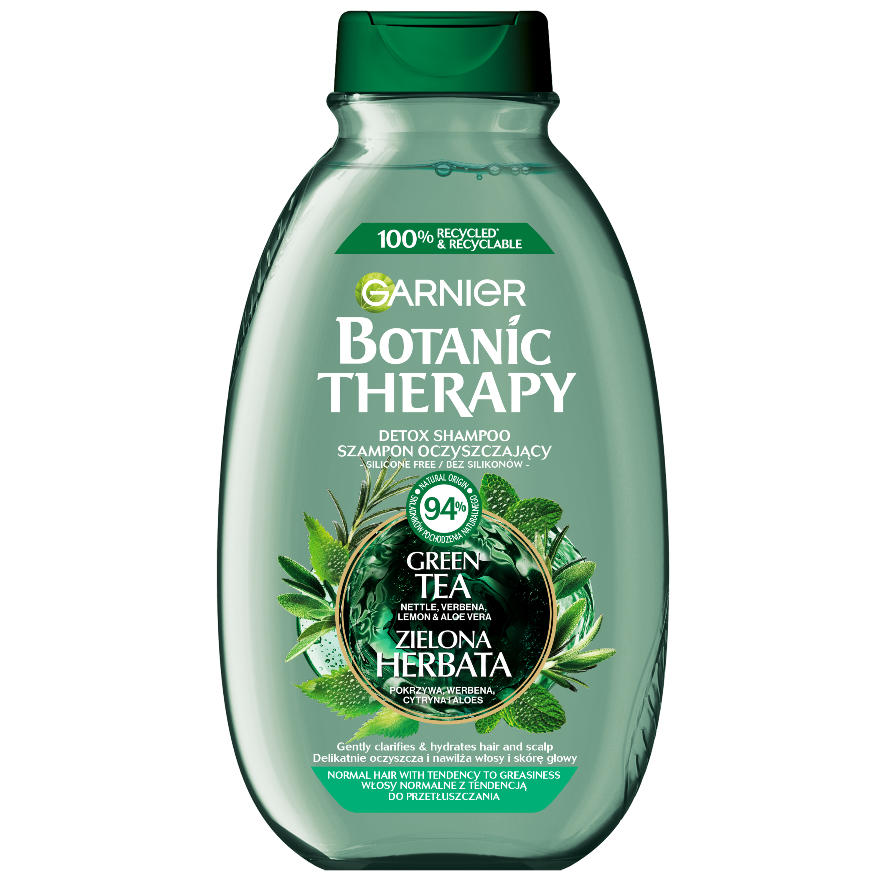 Garnier Botanic Therapy Zielona Herbata, Eukaliptus & Cytrus Szampon Oczyszczający I Orzeźwiający 400 Ml