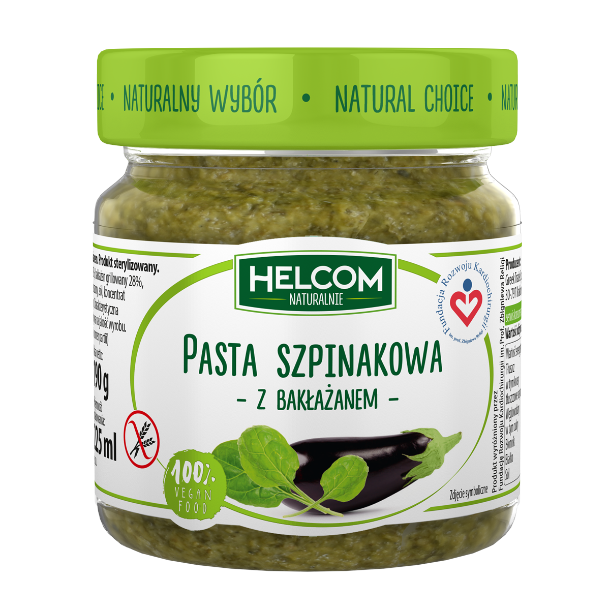Pasta Szpinakowa Z Grillowanym Bakłażanem 190G Helcom Naturalnie