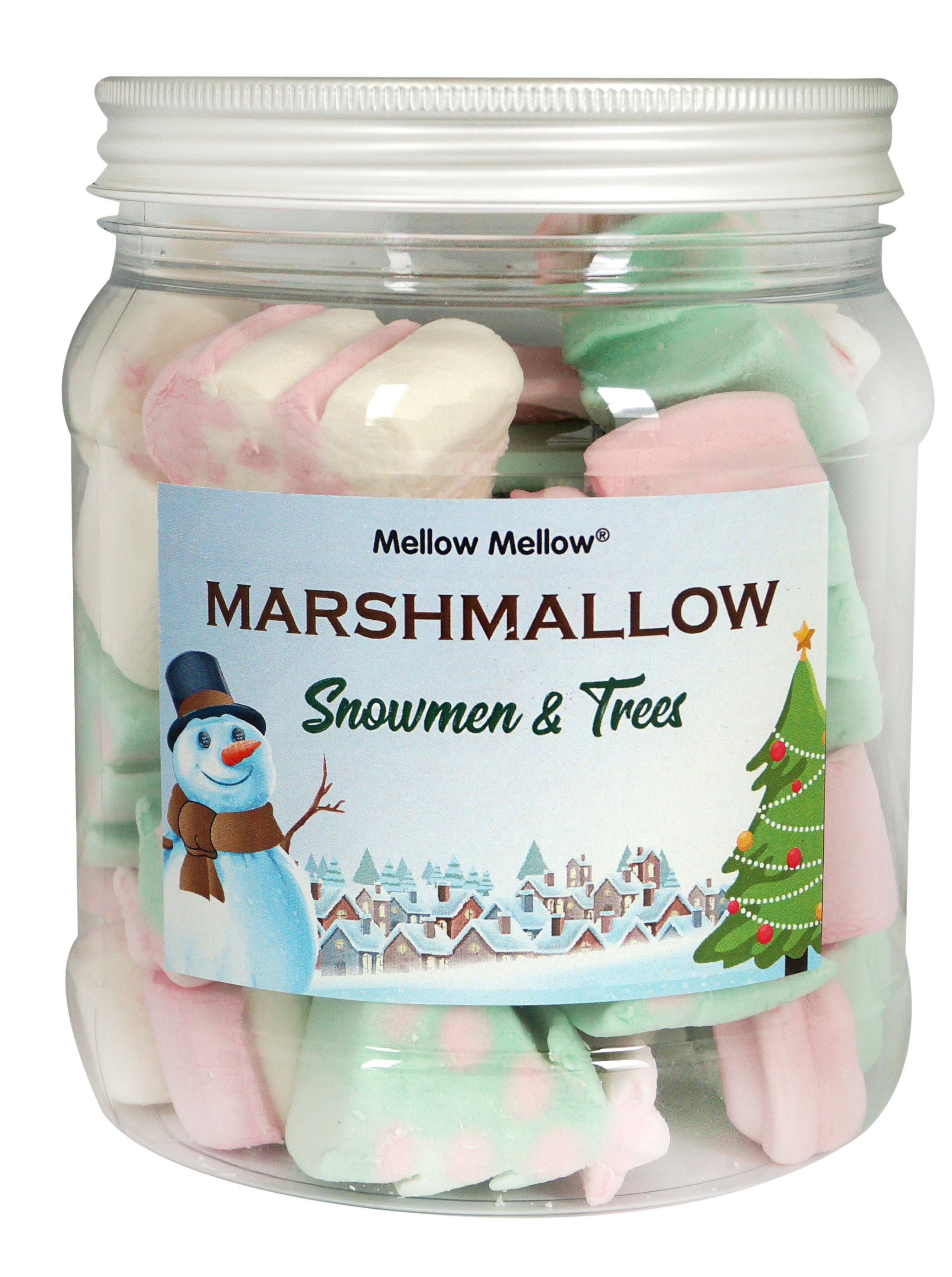 Mellow Mellow Marshmallow Pianki W Kształcie Bałwanków I Choinek 160G