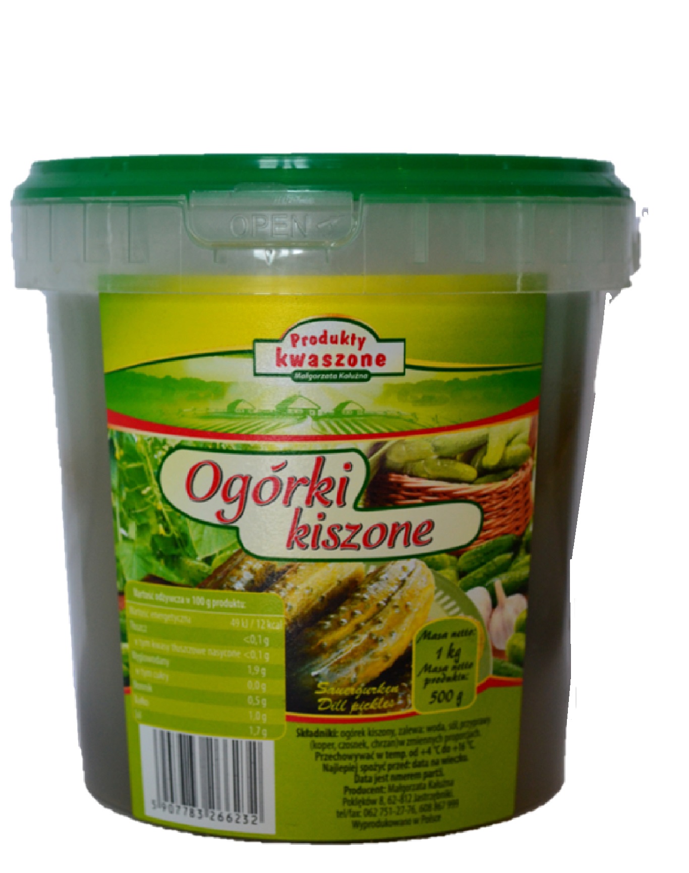 Ogórki Kiszone Polska 500G Małgorzata Kałużna