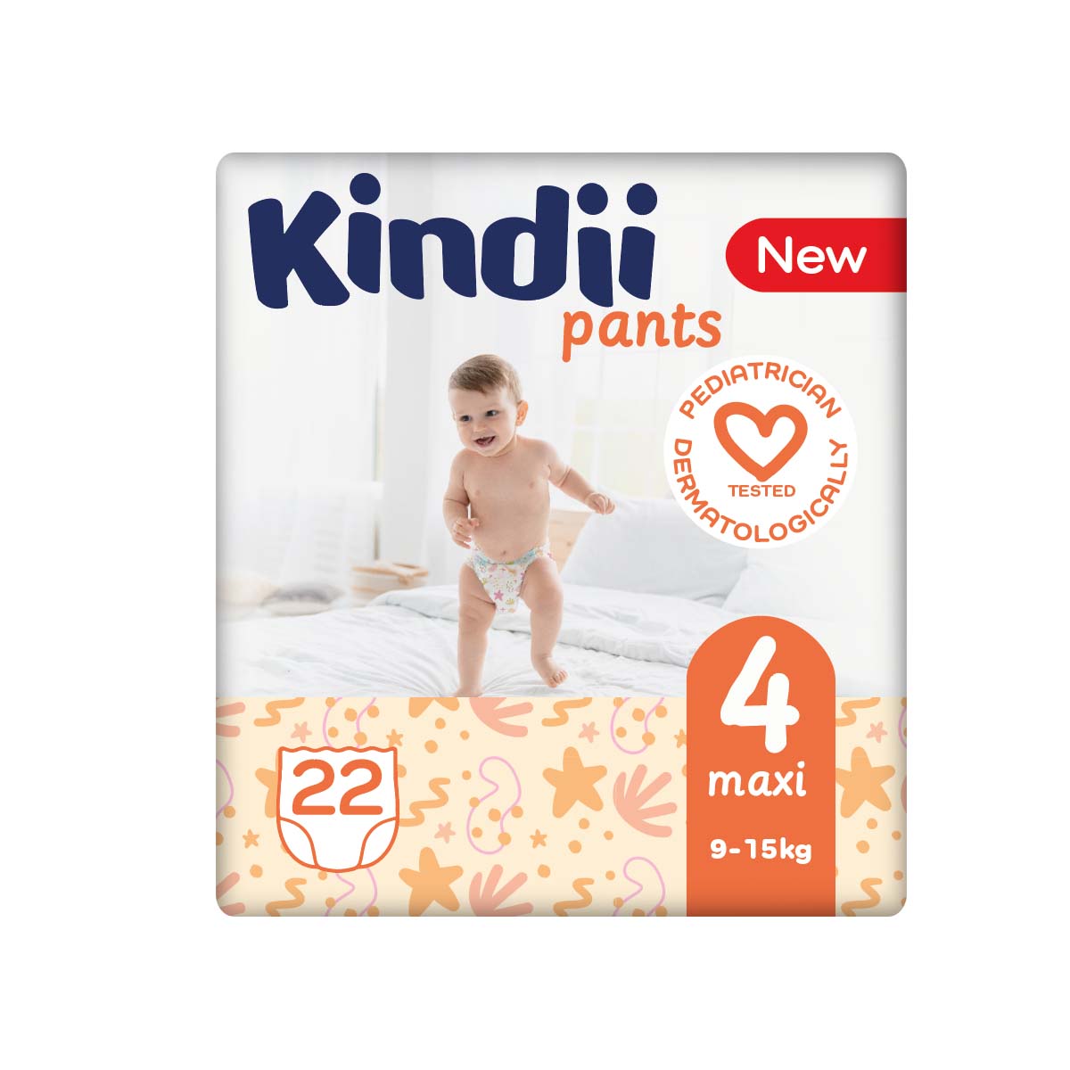 Kindii Pieluchomajtki Maxi Rozmiar 4 (9-15 Kg) 22 Szt.