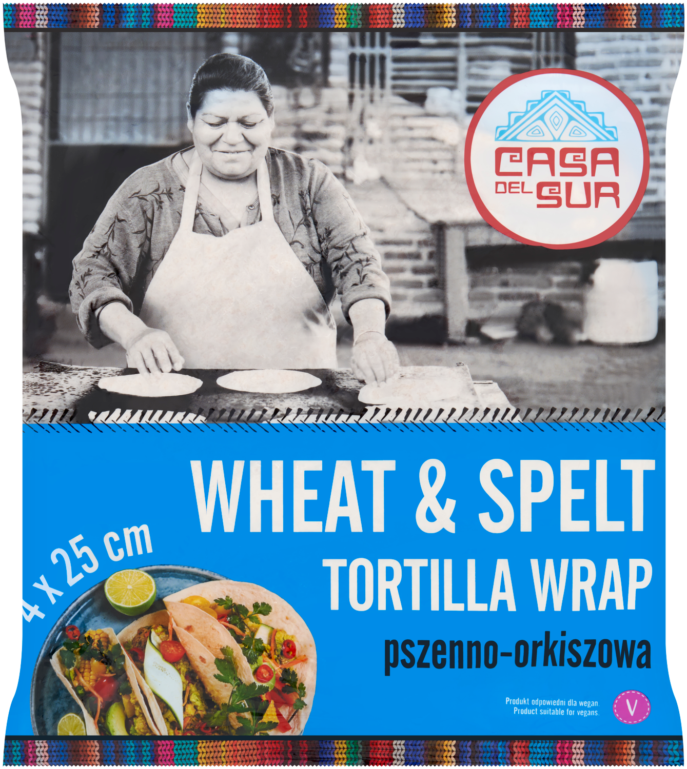 Casa Del Sur Wrap Pszenno-Orkiszowy 25Cm 4Szt 240G