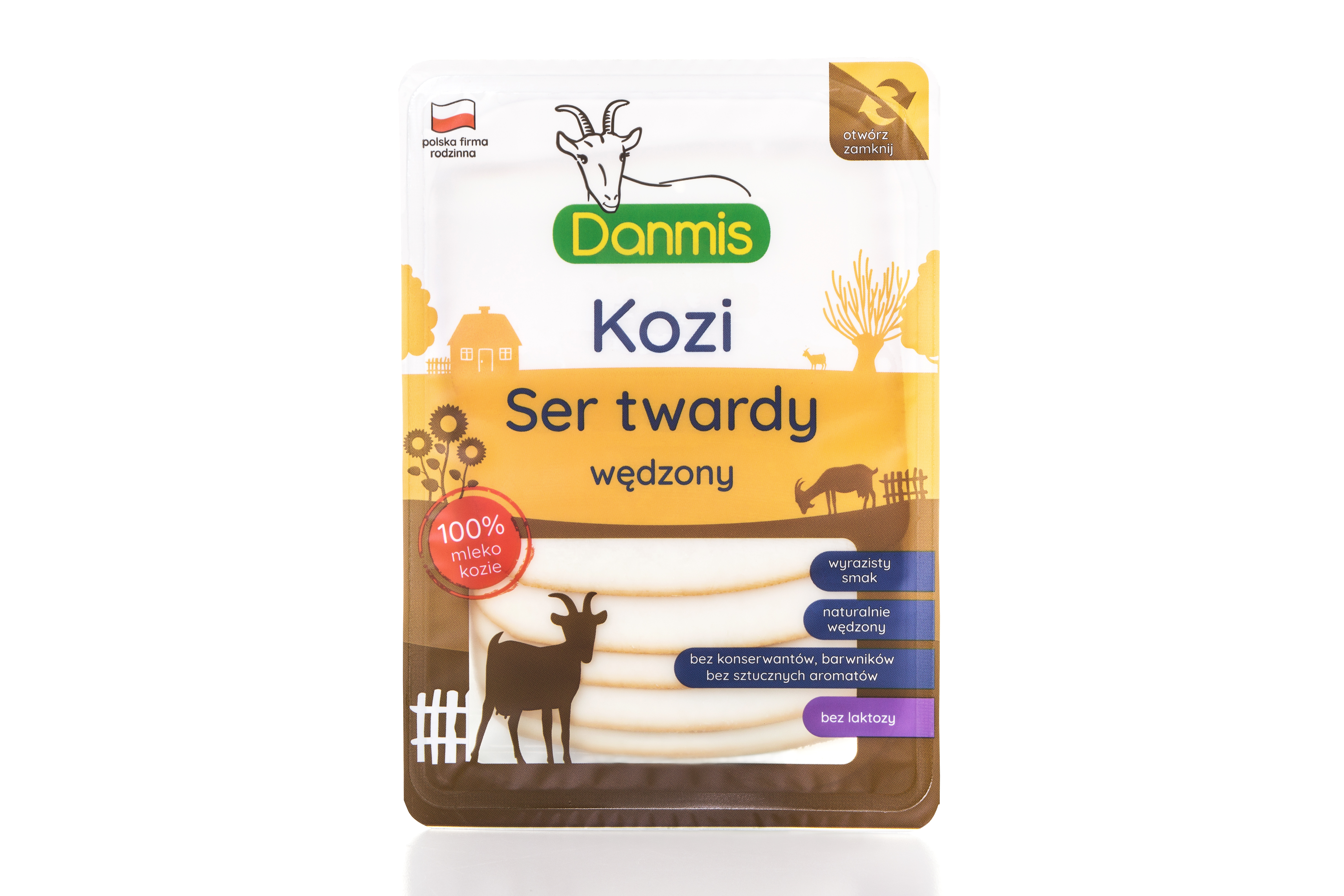 Kozi Ser Twardy Wędzony Dojrzewający Plastry 100G Danmis