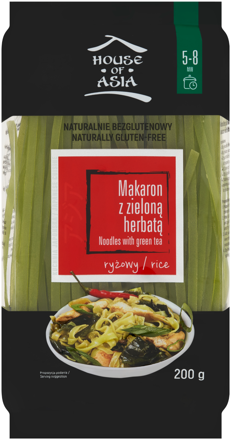 House Of Asia Makaron Ryżowy Z Tapioką I Zieloną Herbatą 200G