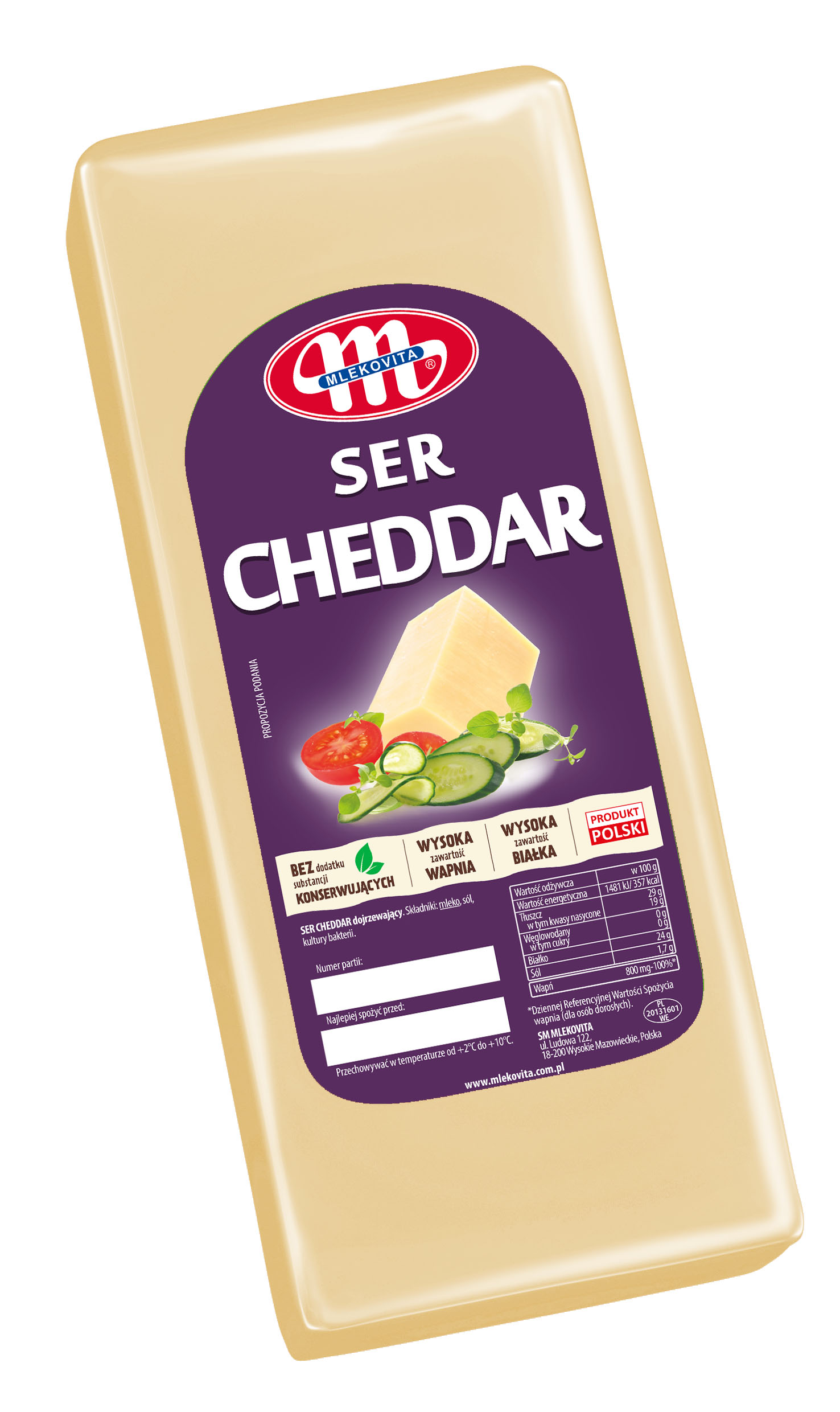 Ser Cheddar Dojrzewający Blok Ok. 2Kg Niebarwiony