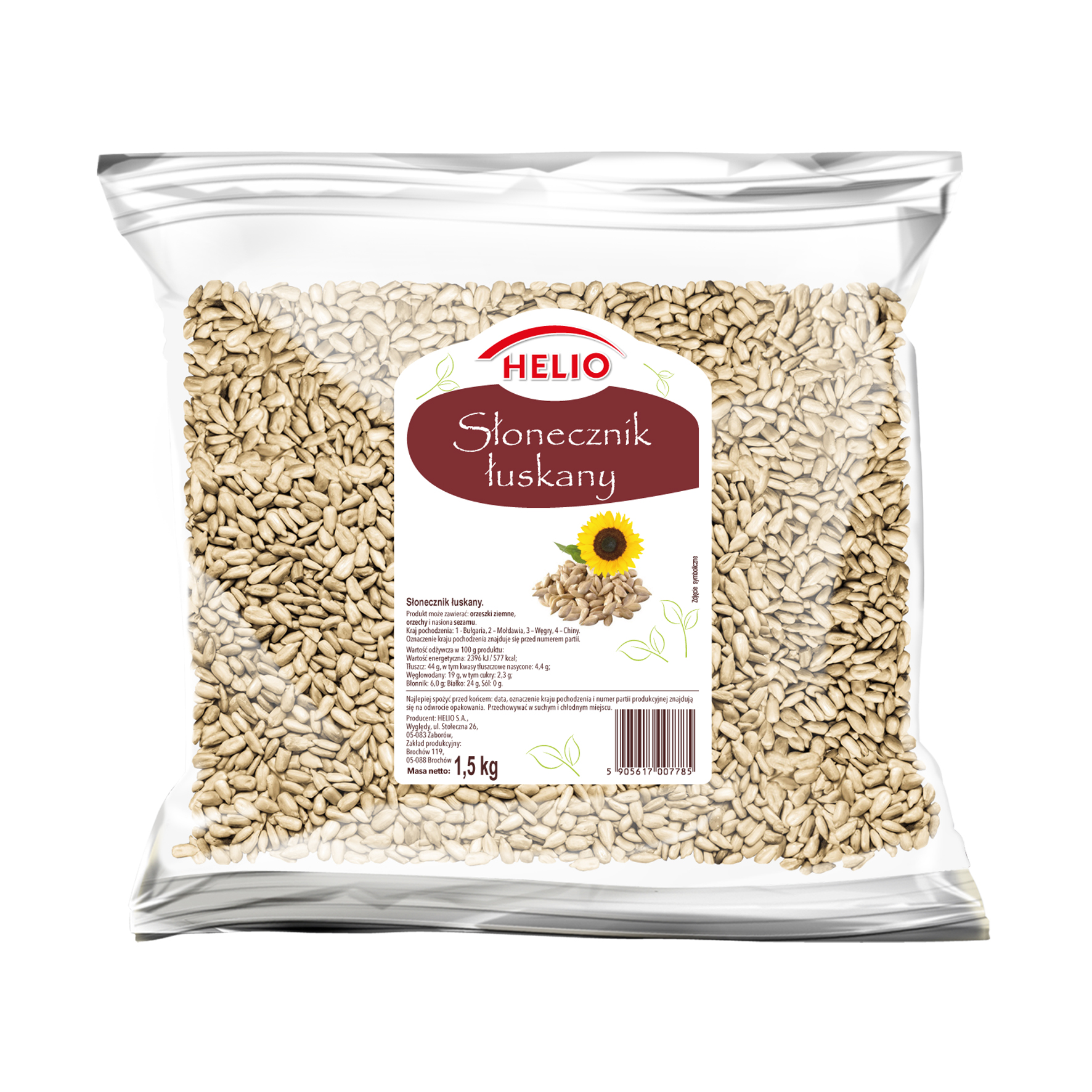 Słonecznik Łuskany 1,5 Kg Helio