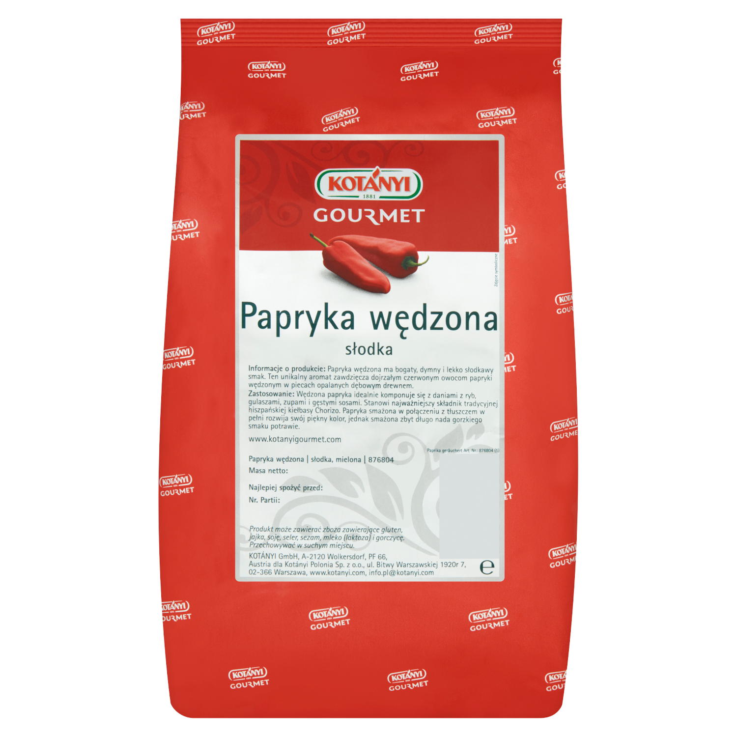 Kotanyi Papryka Słodka Wędzona 800G