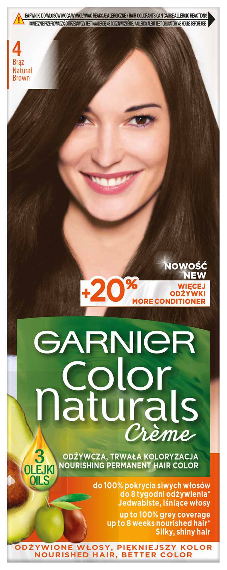 Garnier Color Naturals Créme Farba Do Włosów 4 Brąz 110 Ml