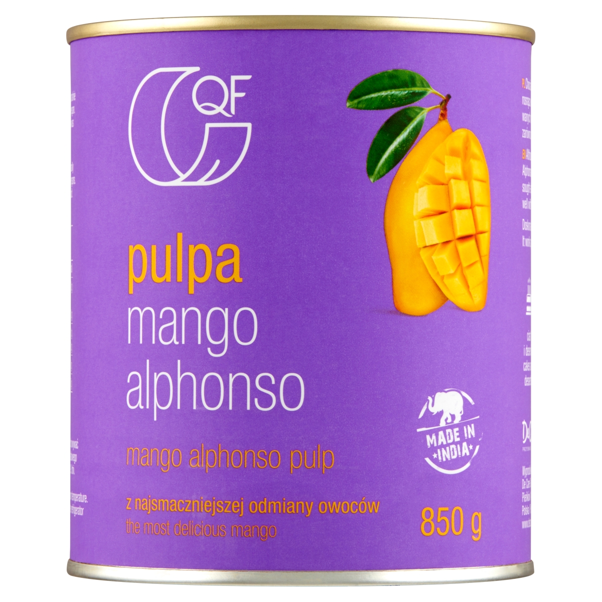 Quality Food Pulpa Z Mango Alphonso 850 G