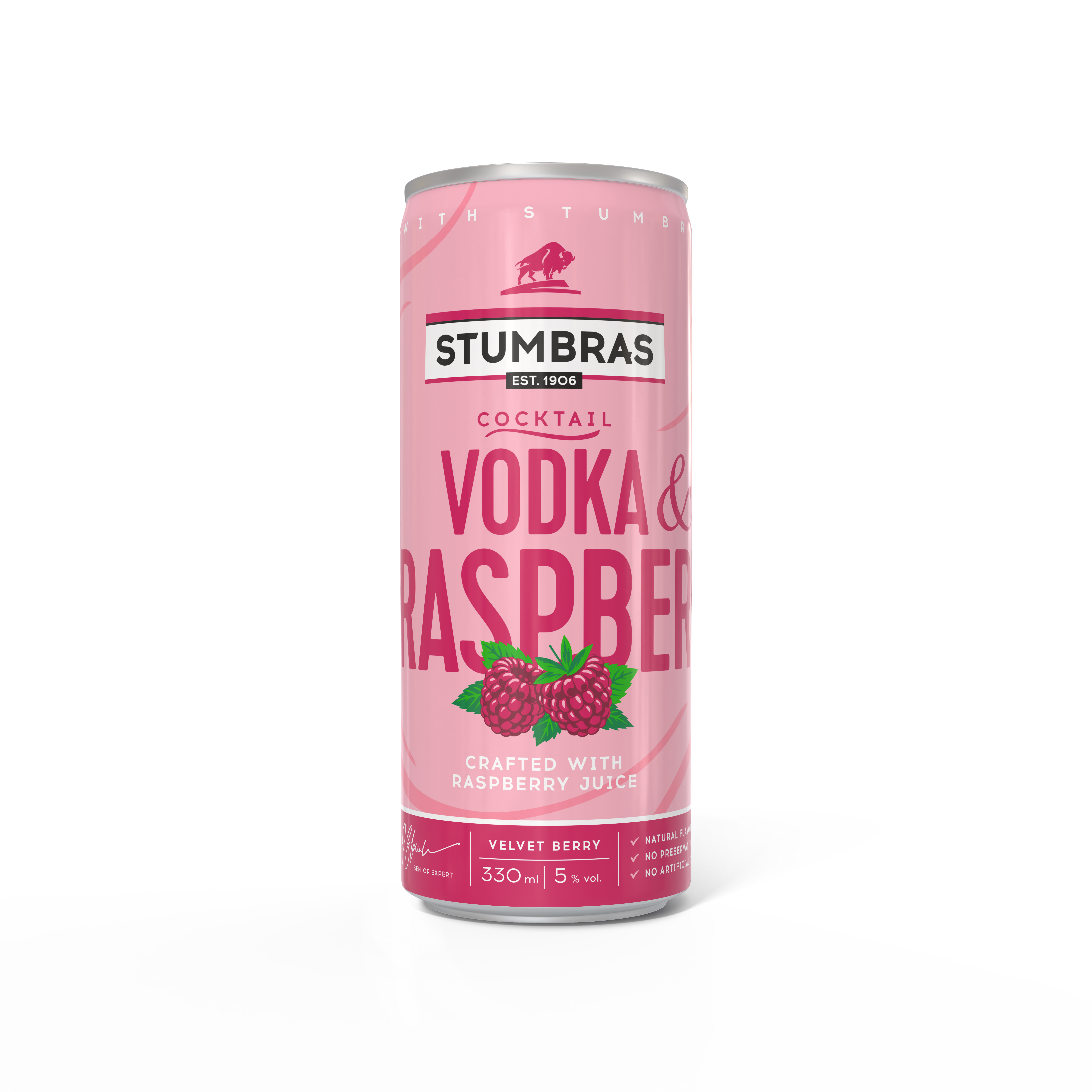 Napój Alkoholowy Gazowany Stumbras Raspberry, 0,33L, 5%