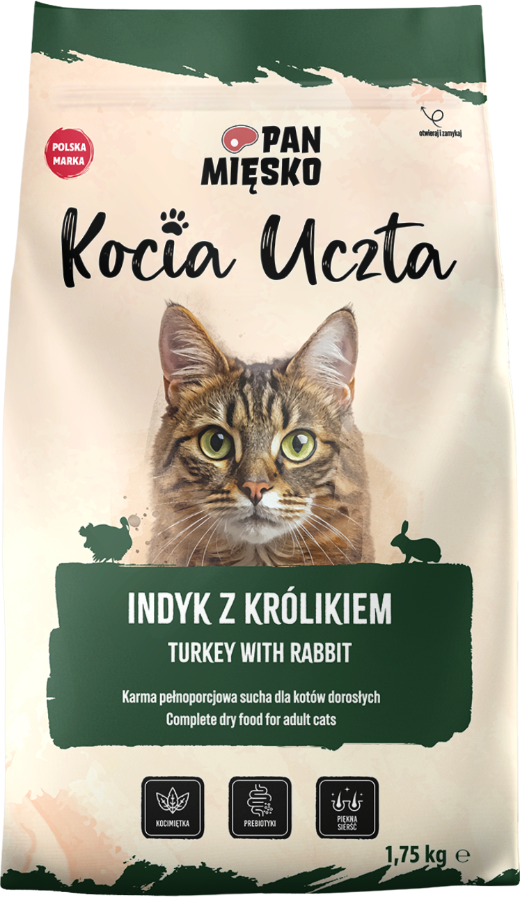 Pan Mięsko Kocia Uczta Indyk Z Królikiem 1,75 Kg