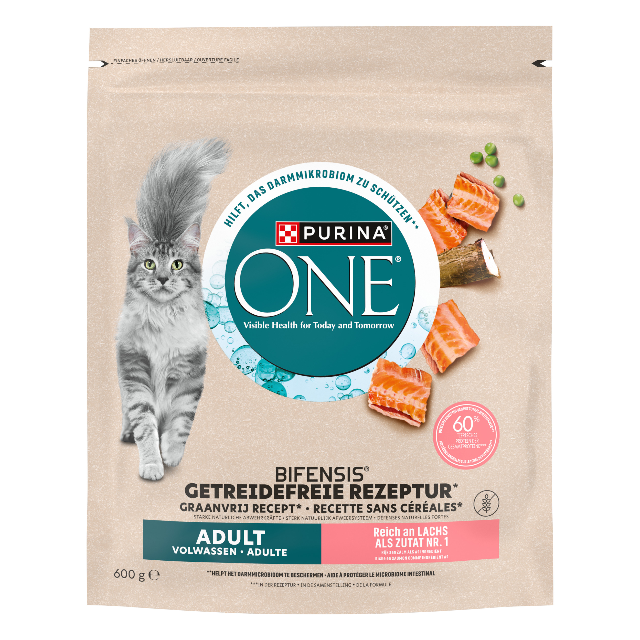Purina One Grain Free Dry Cat Adult Łosoś 600 G