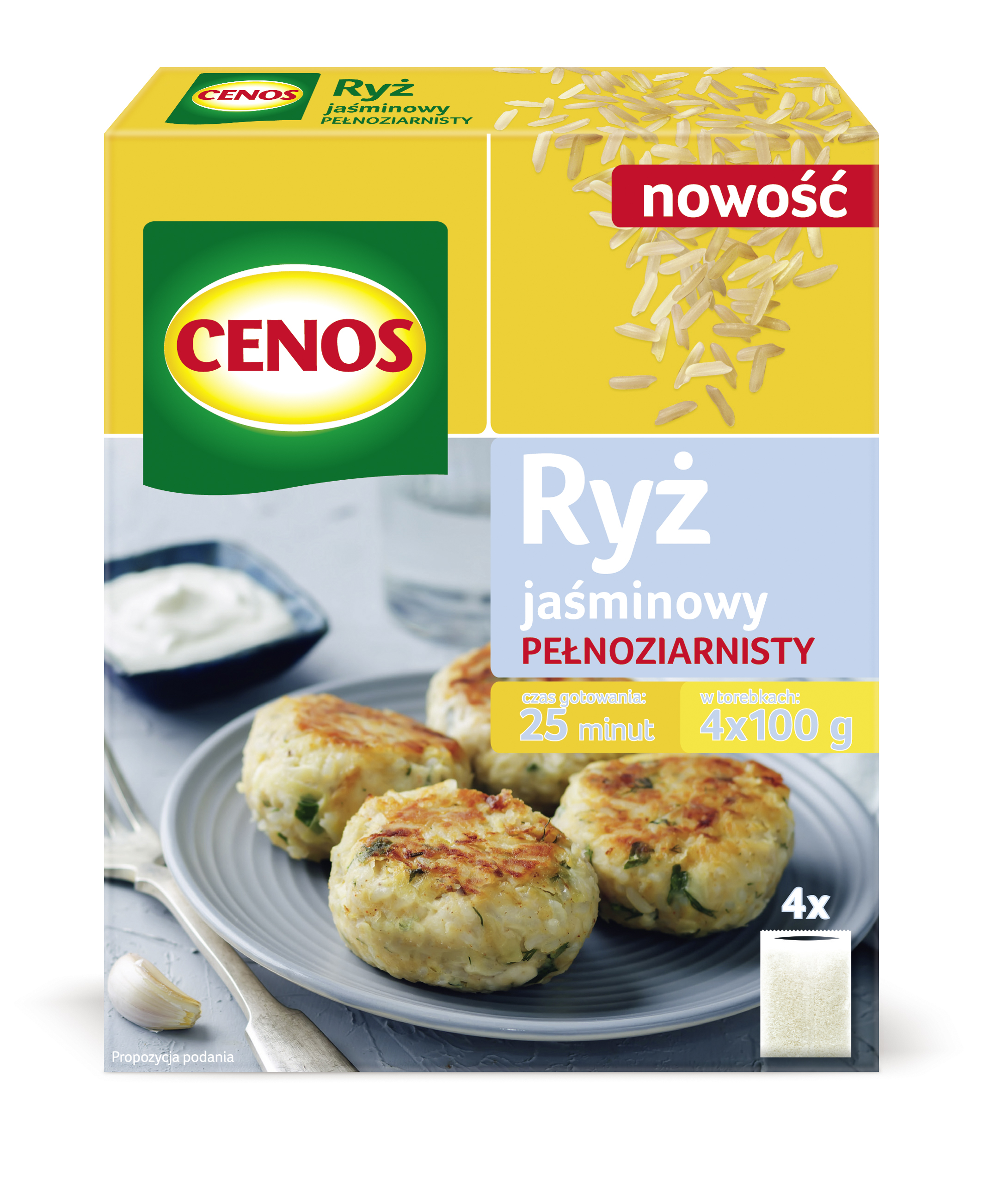 Cenos Ryż Jaśminowy Pełnoziarnisty 4X100 G