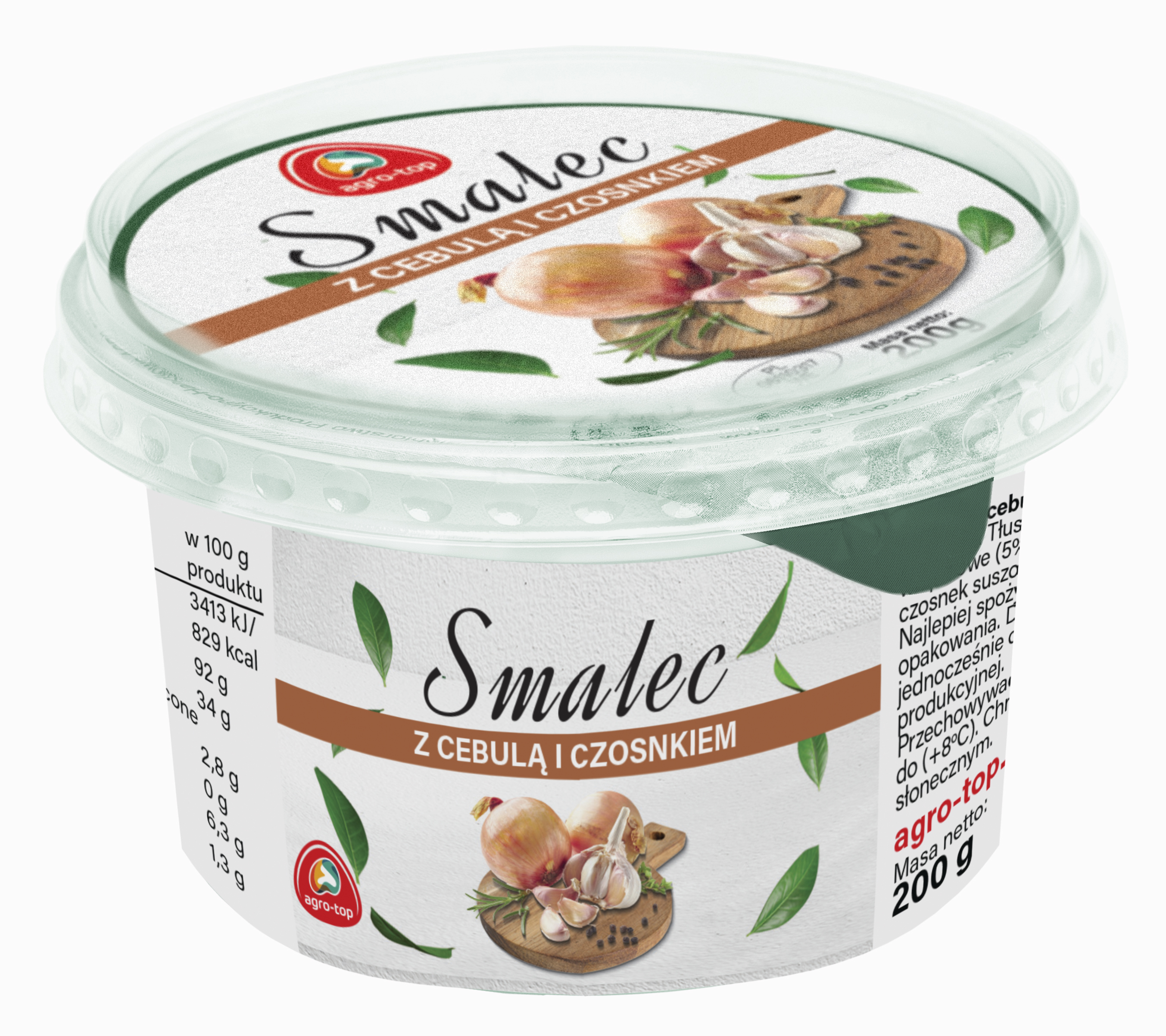 Smalec Z Cebulą I Czosnkiem 200G Agro-Top