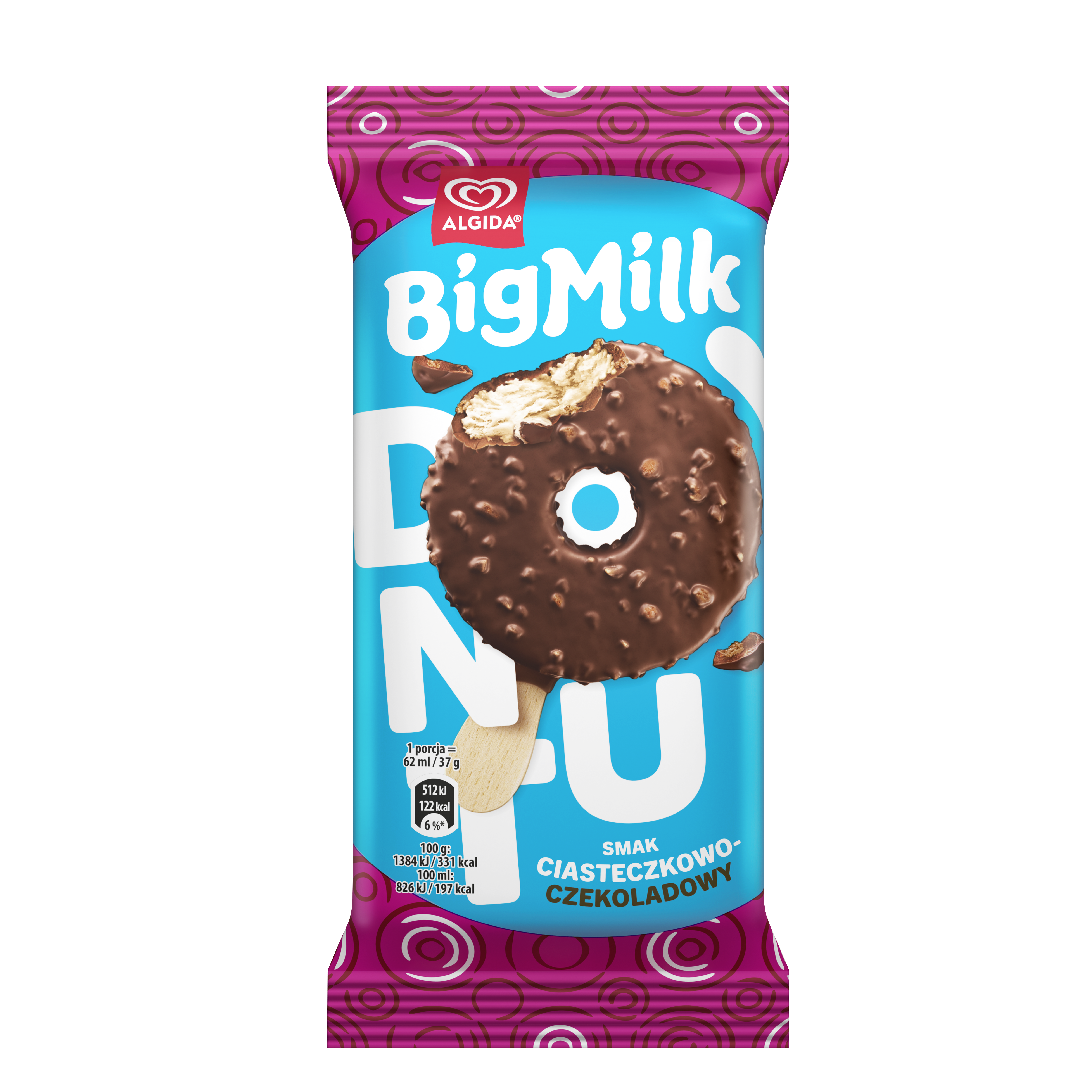 Big Milk Donut Lody O Smaku Ciasteczkowo-Czekoladowym 62 Ml
