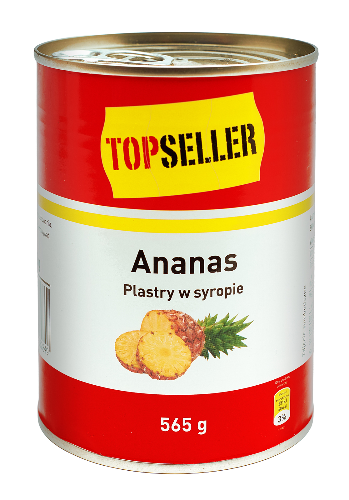 Topseller Ananas Plastry W Syropie 565G