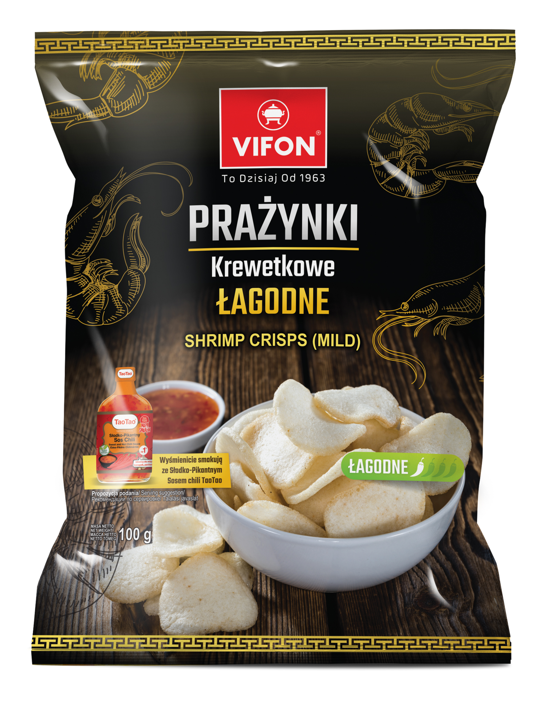 Prażynki Krewetkowe Łagodne 100G Vifon