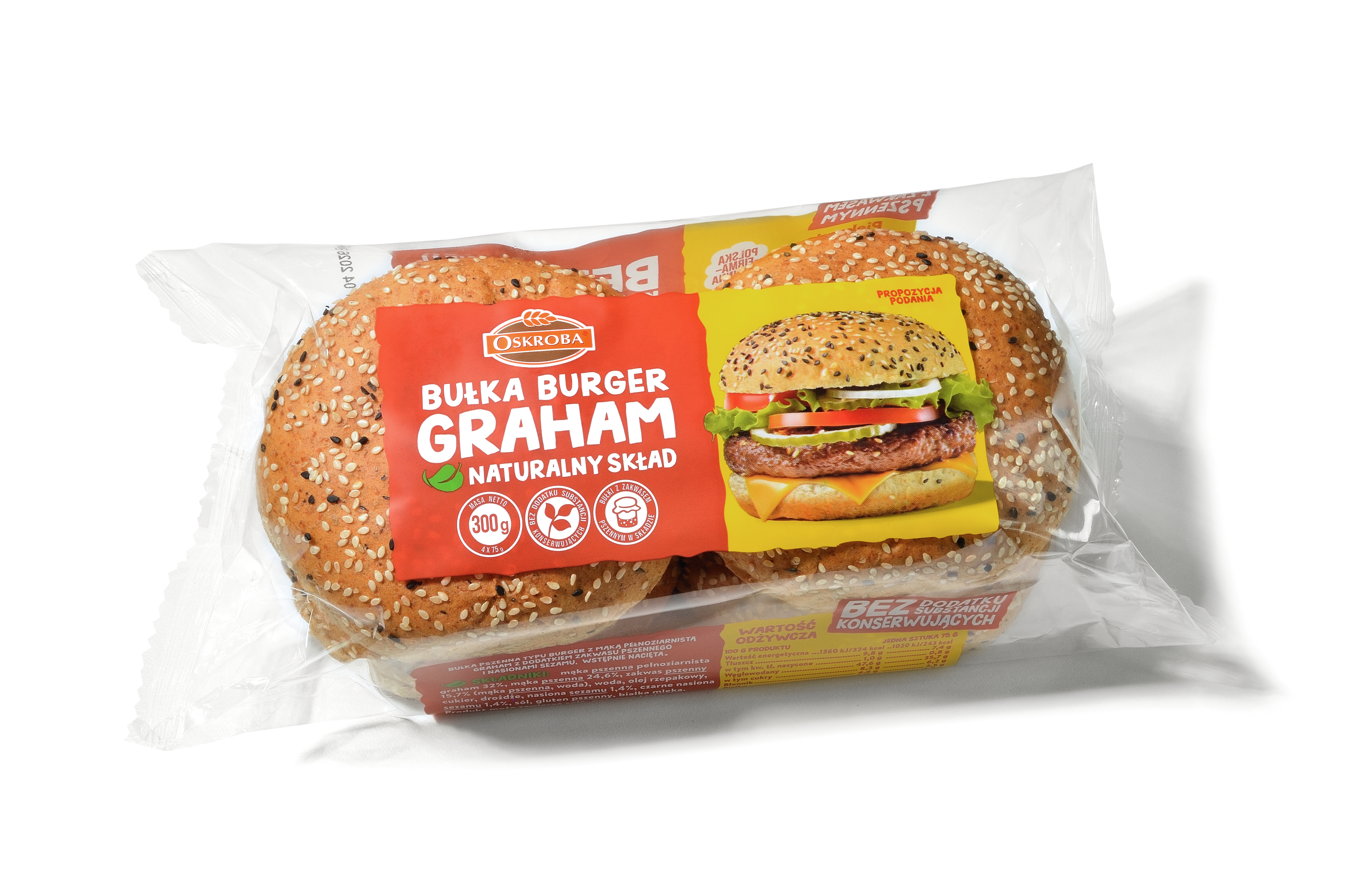 Oskroba Bułka Graham Burger 300 G
