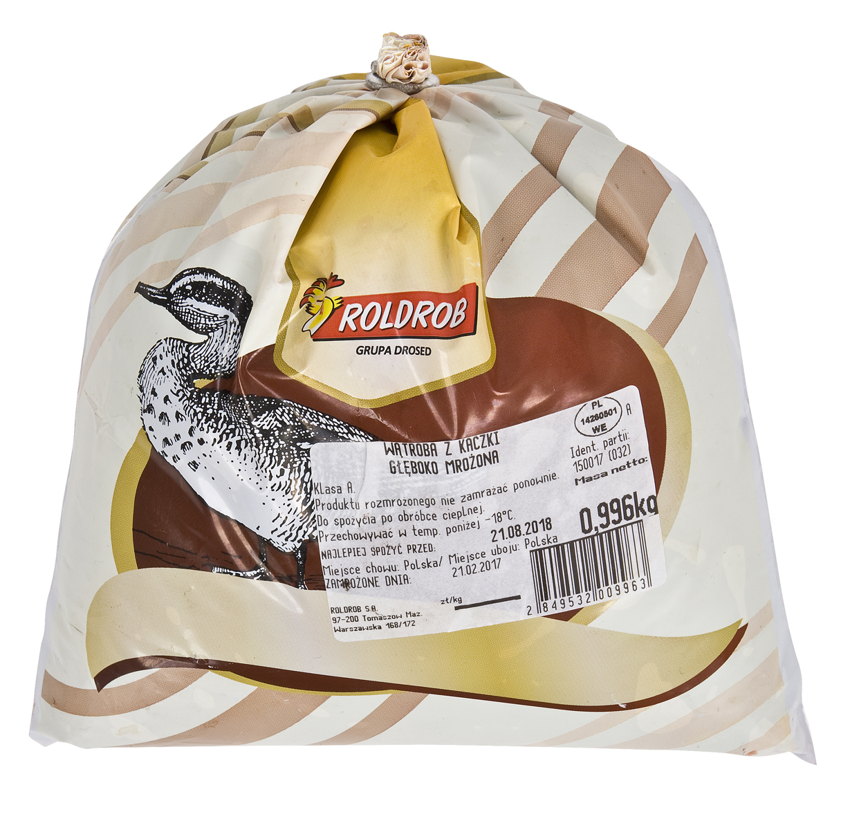 Wątroba Z Kaczki Mrożona Około 1,0 Kg. Roldrob