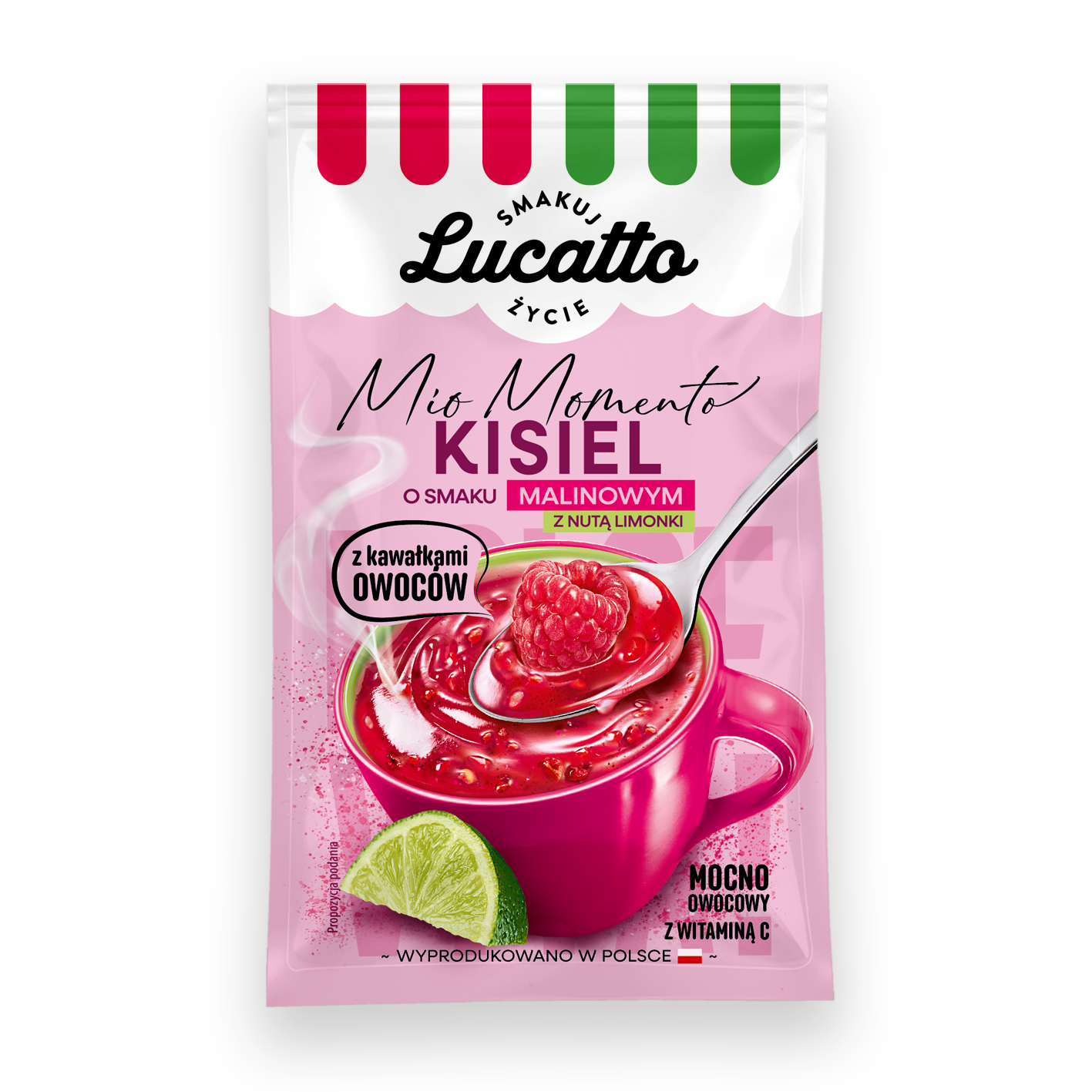 Kisiel Malina Z Nutką Limonki - Z Kawałkami Owoców Lucatto 31,5G