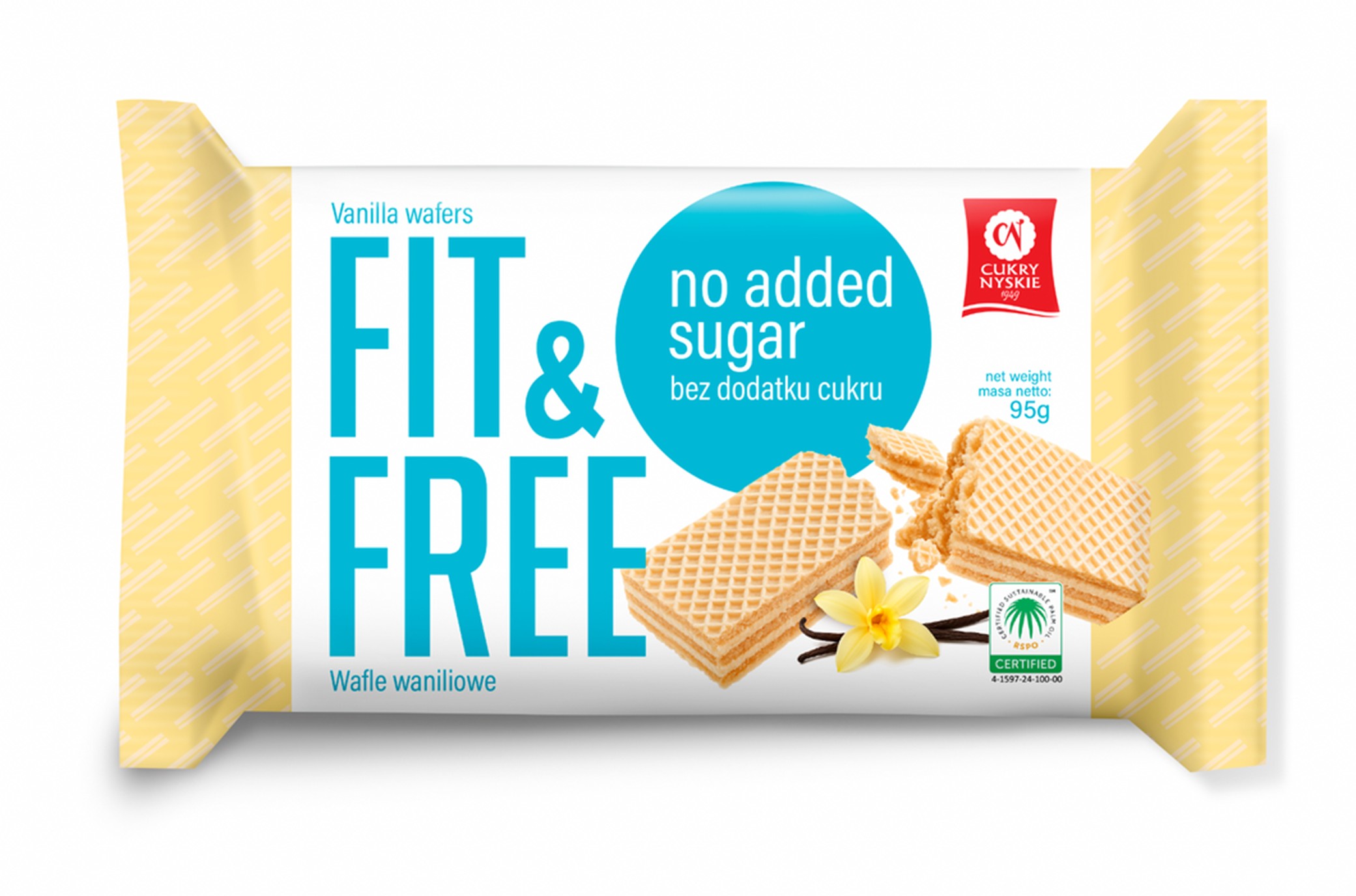 Wafle Fit&Free Bez Dodatku Cukrów Waniliowe 95 G
