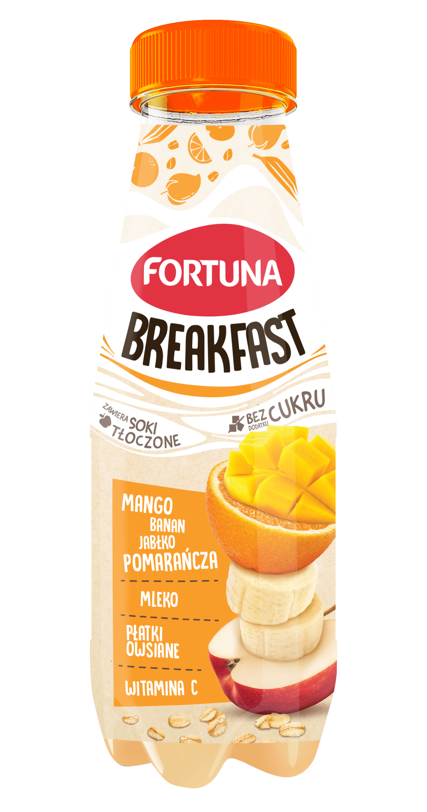 Fortuna Breakfast Jabłko-Pomarańcza-Banan-Mango Z Płatkami Owsianymi I Mlekiem 300Ml - Kaucja