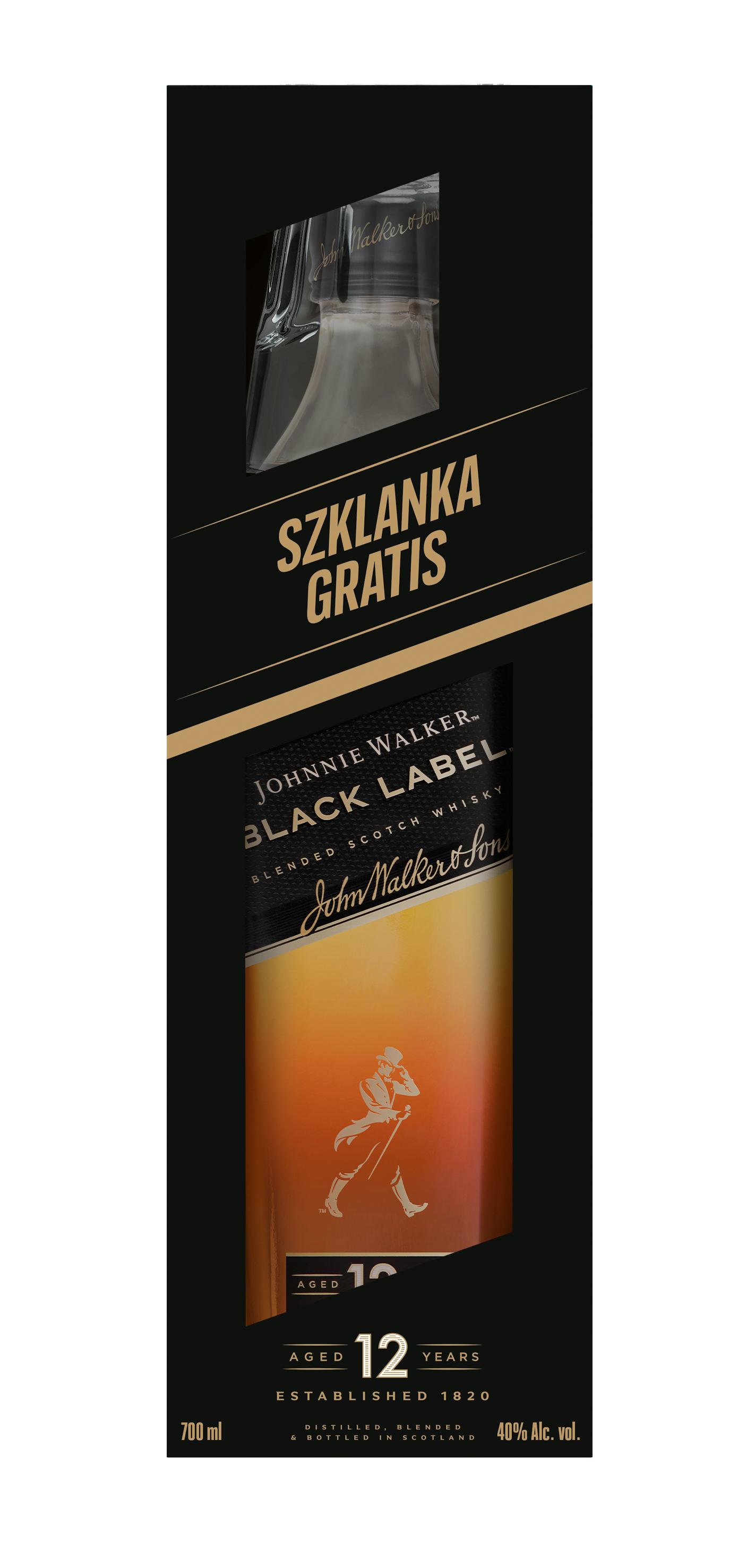 Whisky Johnnie Walker Black Label 40% 0,7L Zestaw Ze Szklanką