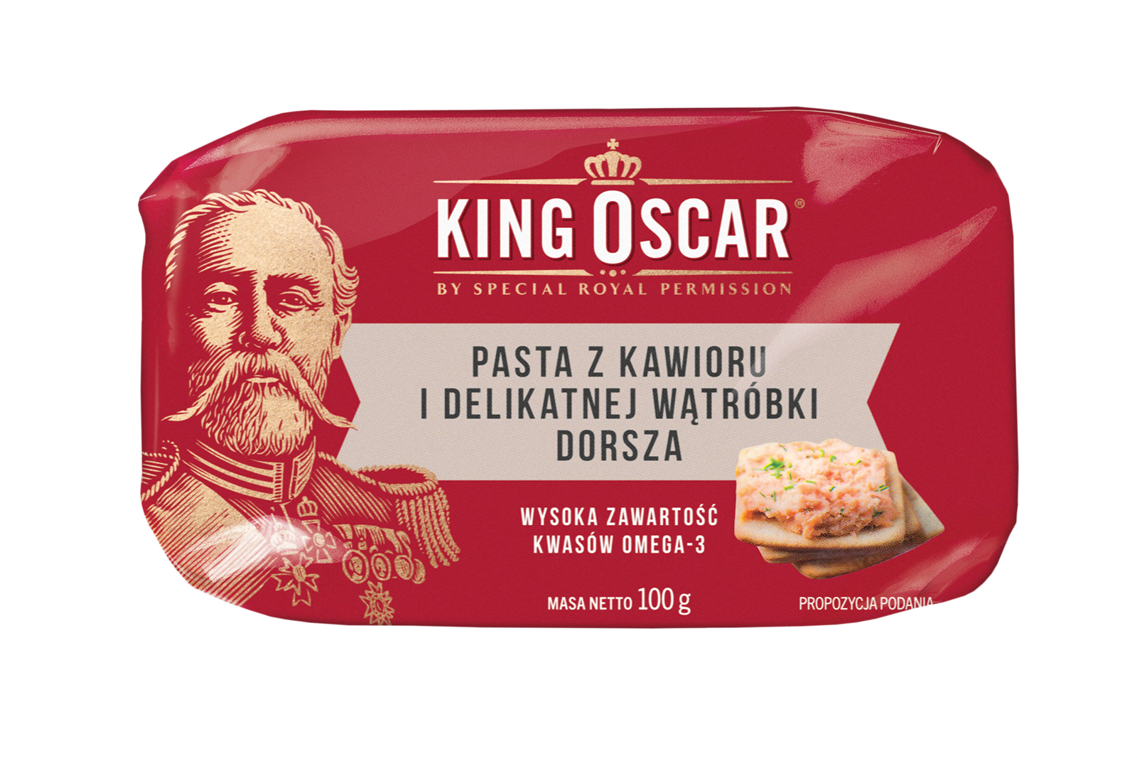 King Oscar Pasta Z Kawioru I Delikatnej Wątróbki Dorsza 100G