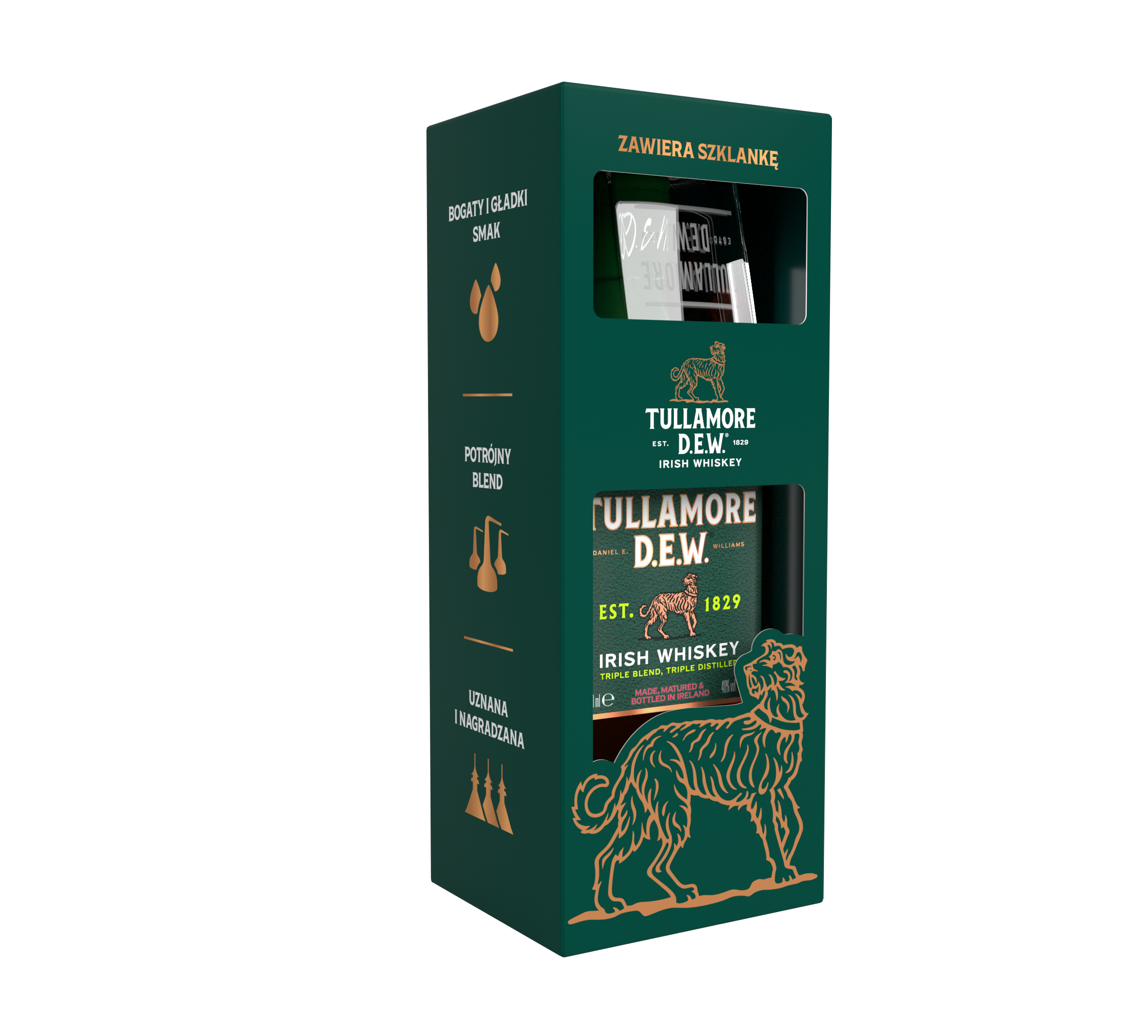 Whiskey Tullamore 0,7 L 40% + Szklanka