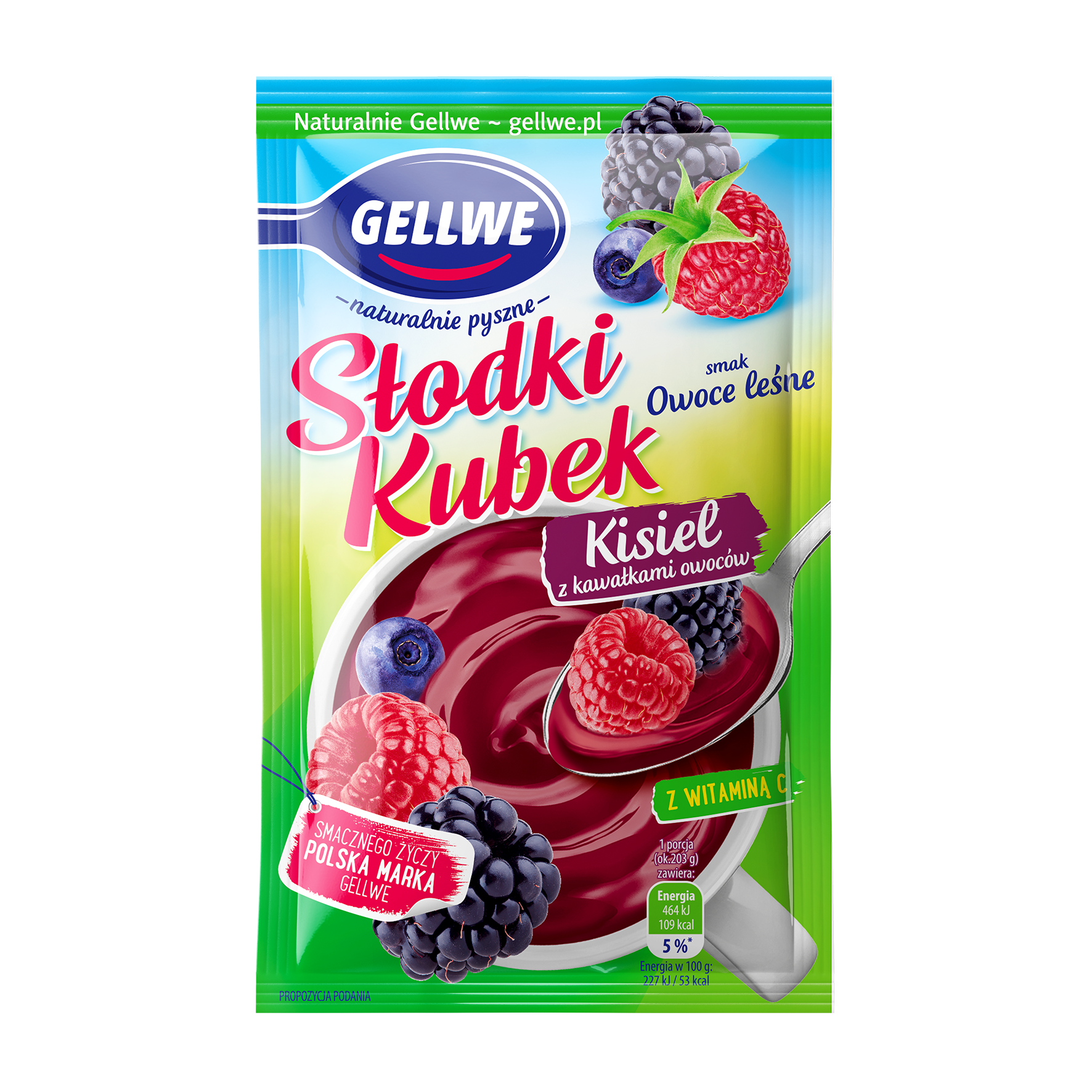 Gellwe Kisiel Słodki Kubek Owoce Leśne Z Owocami 28G