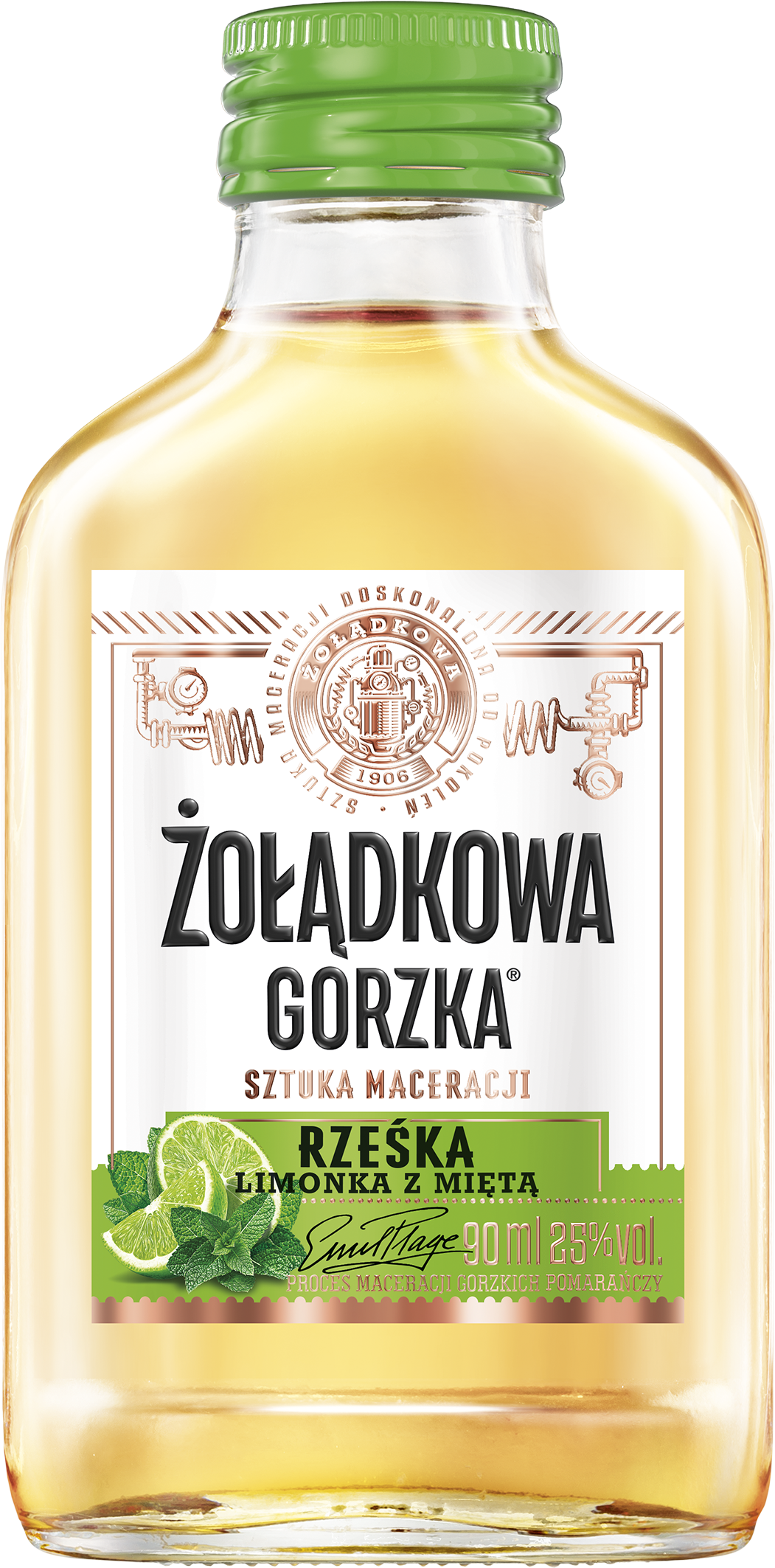 Żołądkowa Gorzka Rześka Limonka Z Miętą 90 Ml 25%