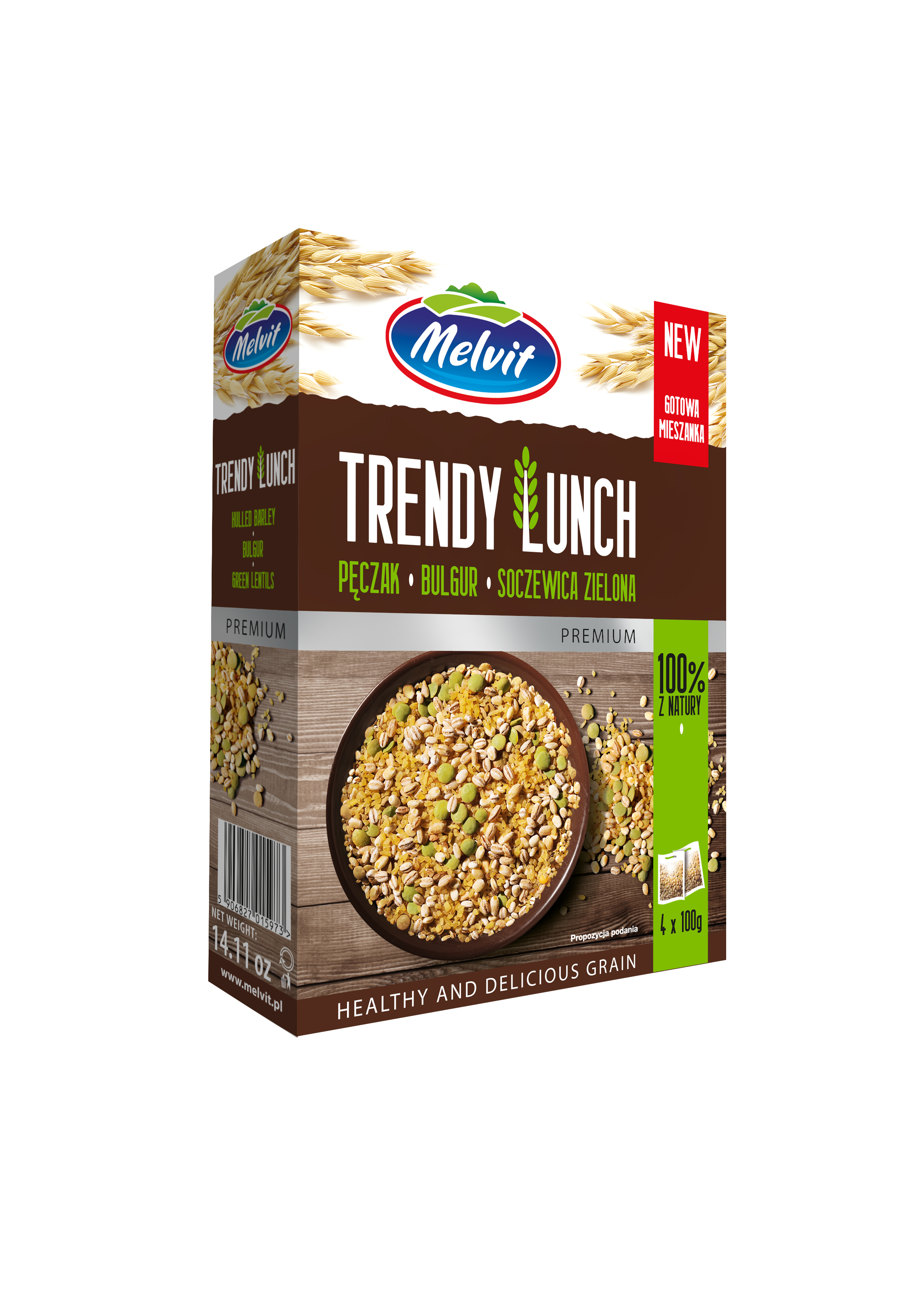 Melvit Trendy Lunch Mieszanka Pęczak, Bulgur, Soczewica 4X100G