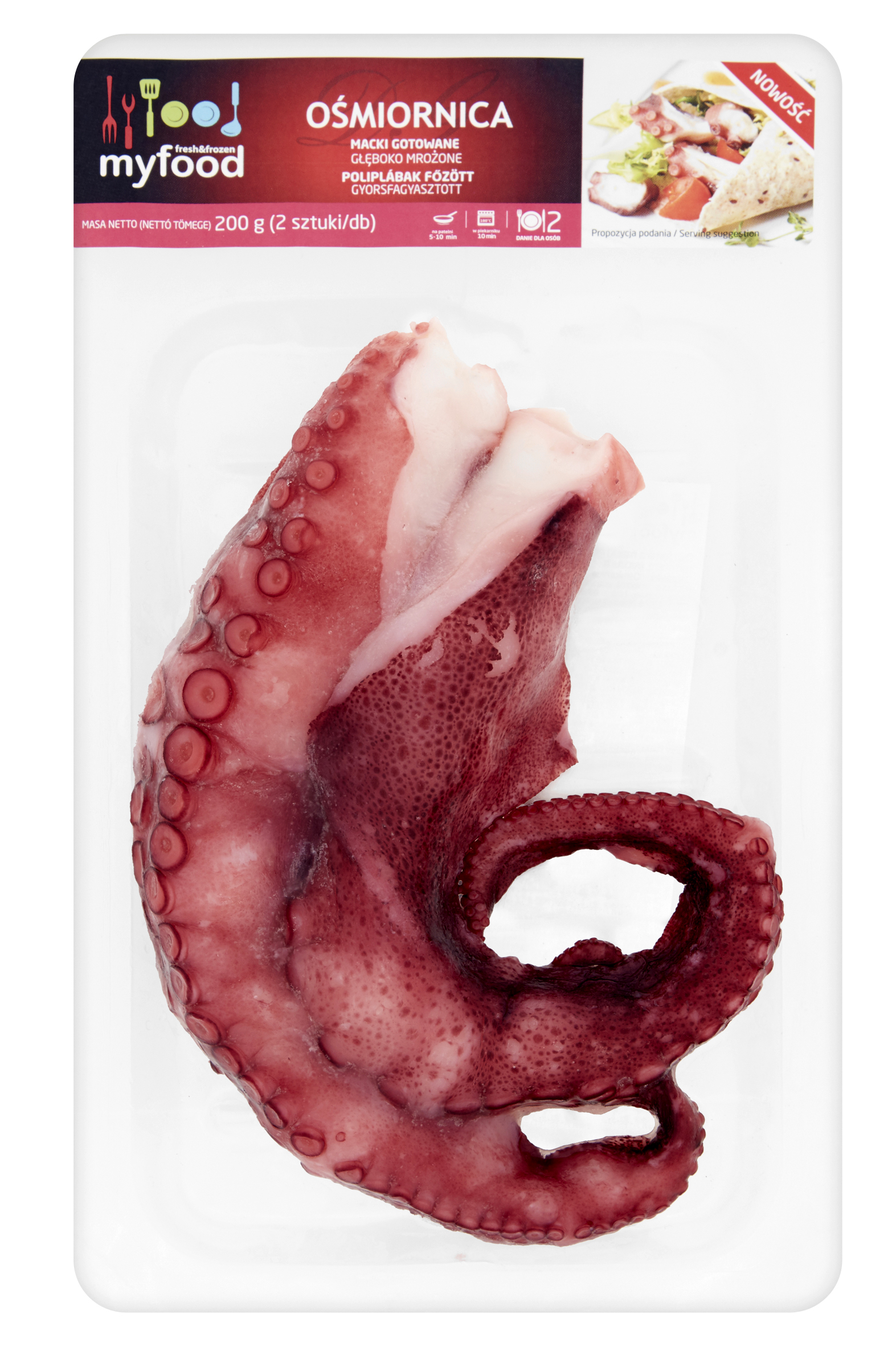 Myfood Ośmiornica Macki Gotowane, Glazura: 0%, 200 G