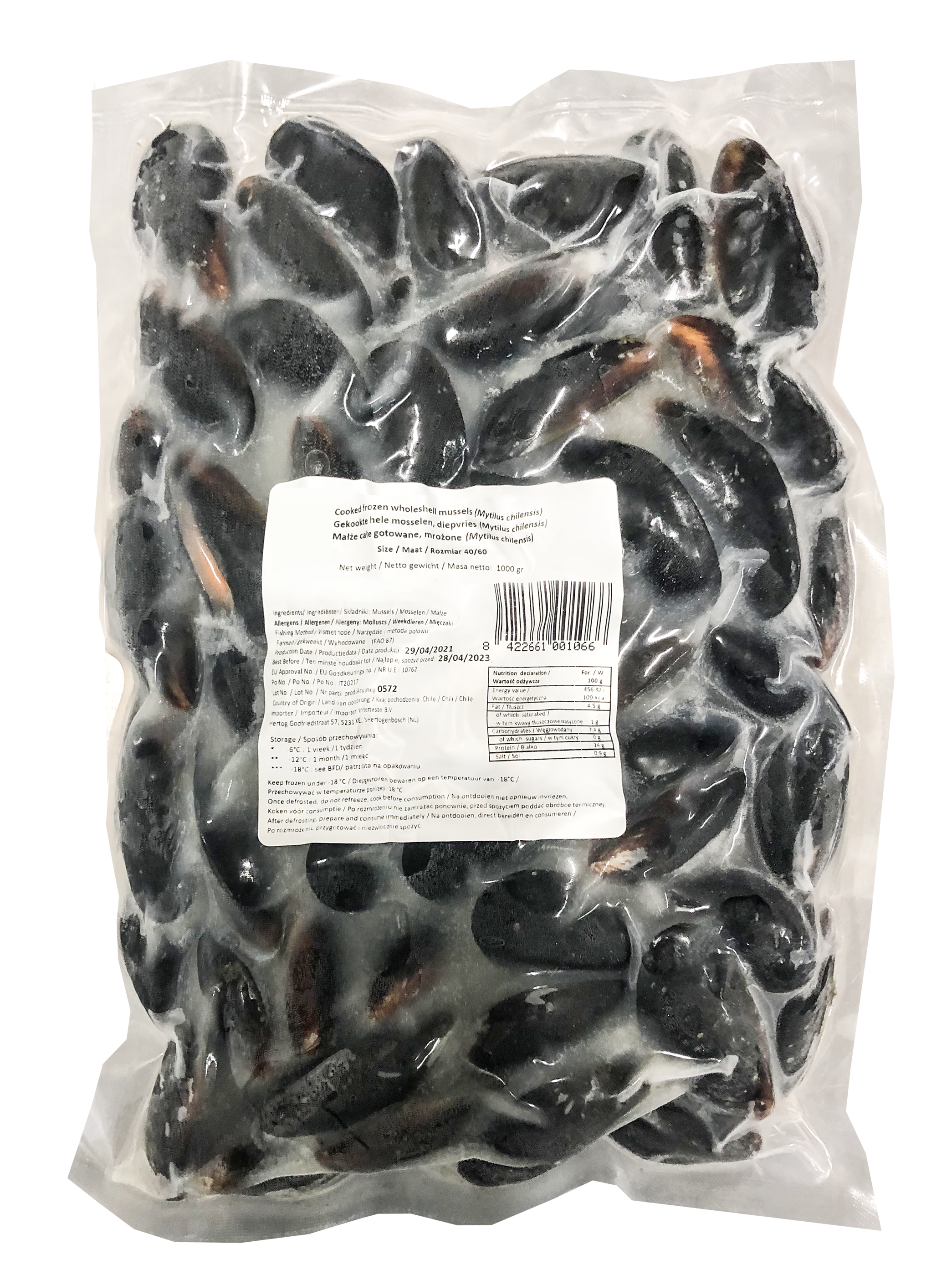 Myfood Małże Gotowane W Muszli Rozmiar: 40-60 Szt./Kg, 1000 G