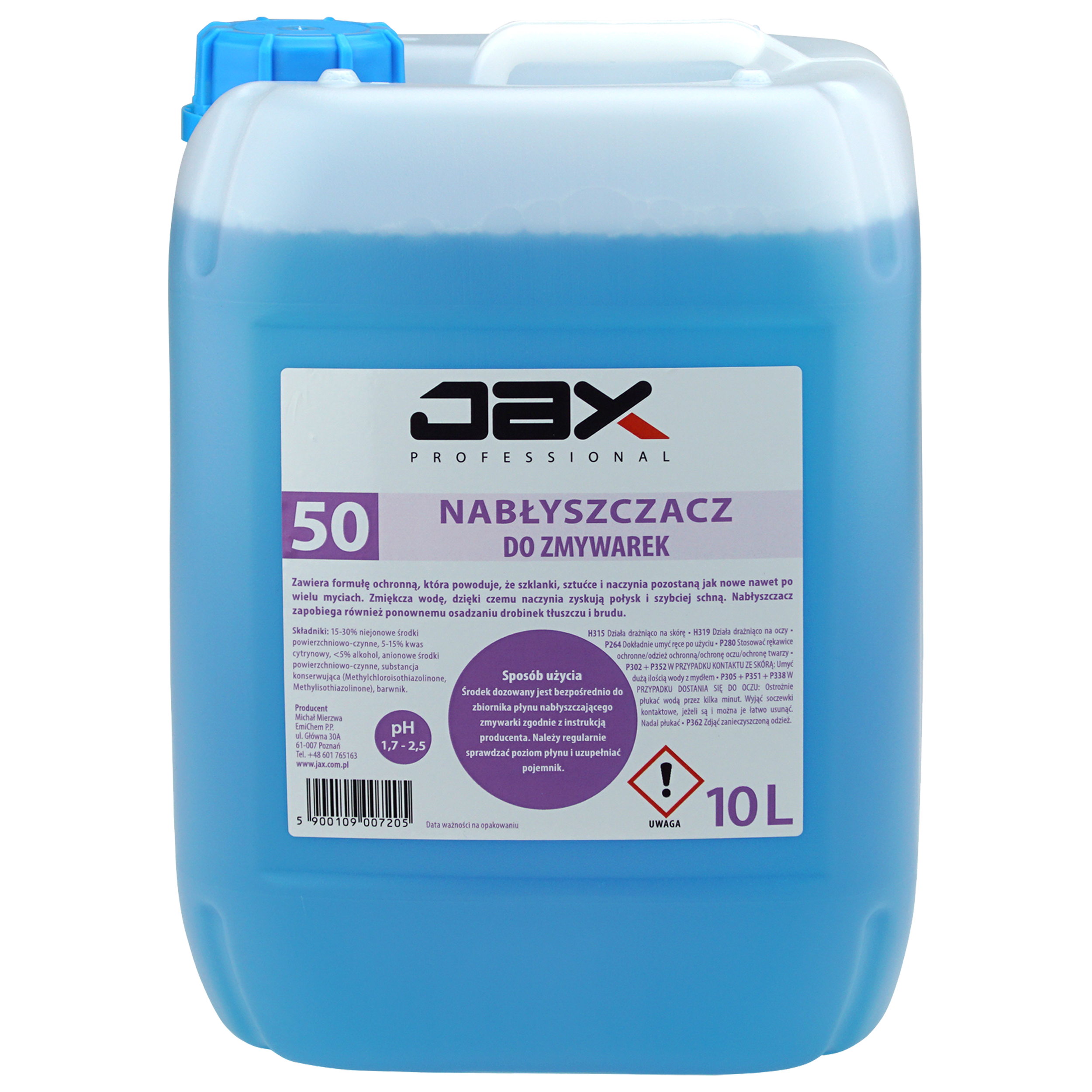 Jax Professional Nabłyszczacz Do Zmywarek „50” 10L
