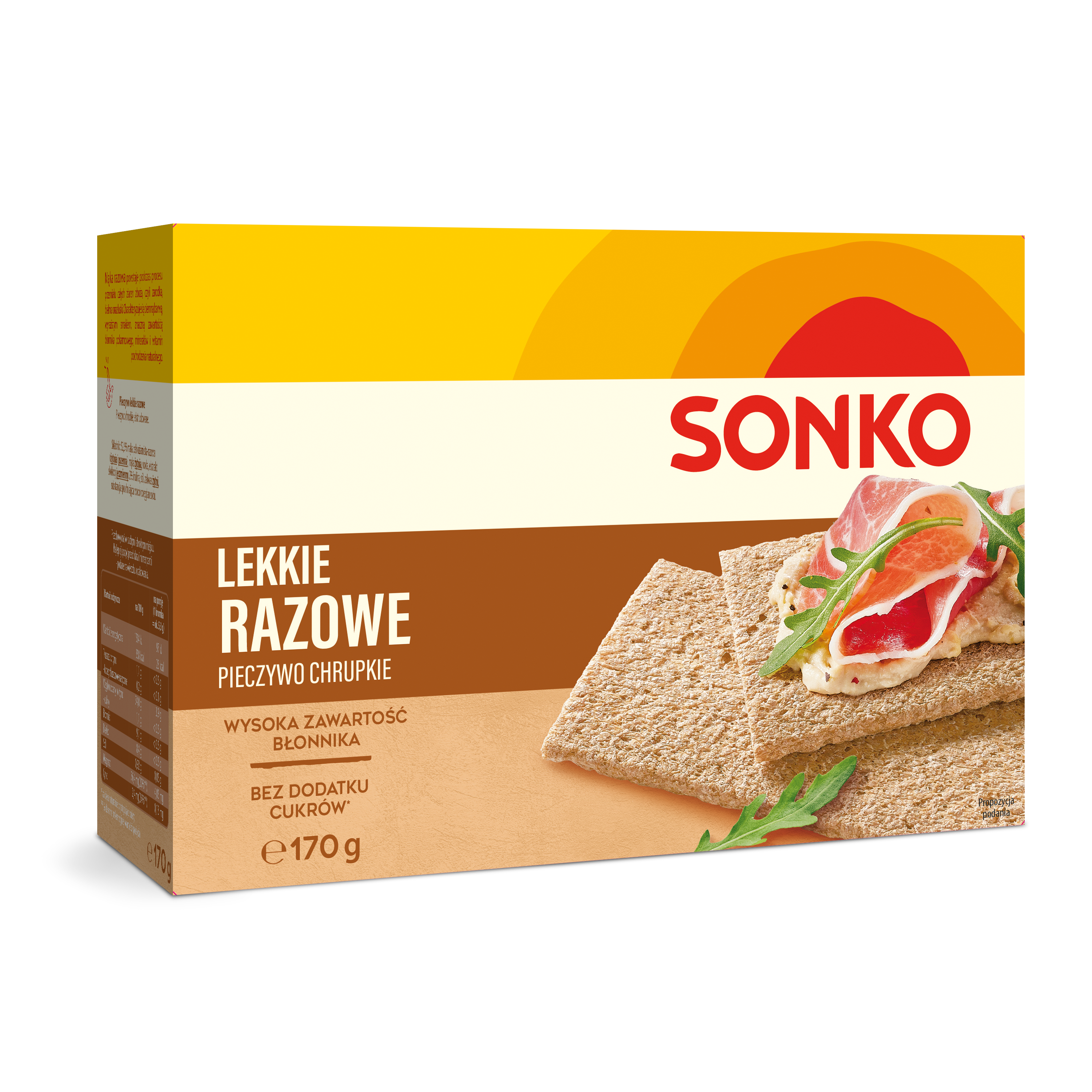 Sonko Pieczywo Chrupkie Lekkie Razowe 170 G