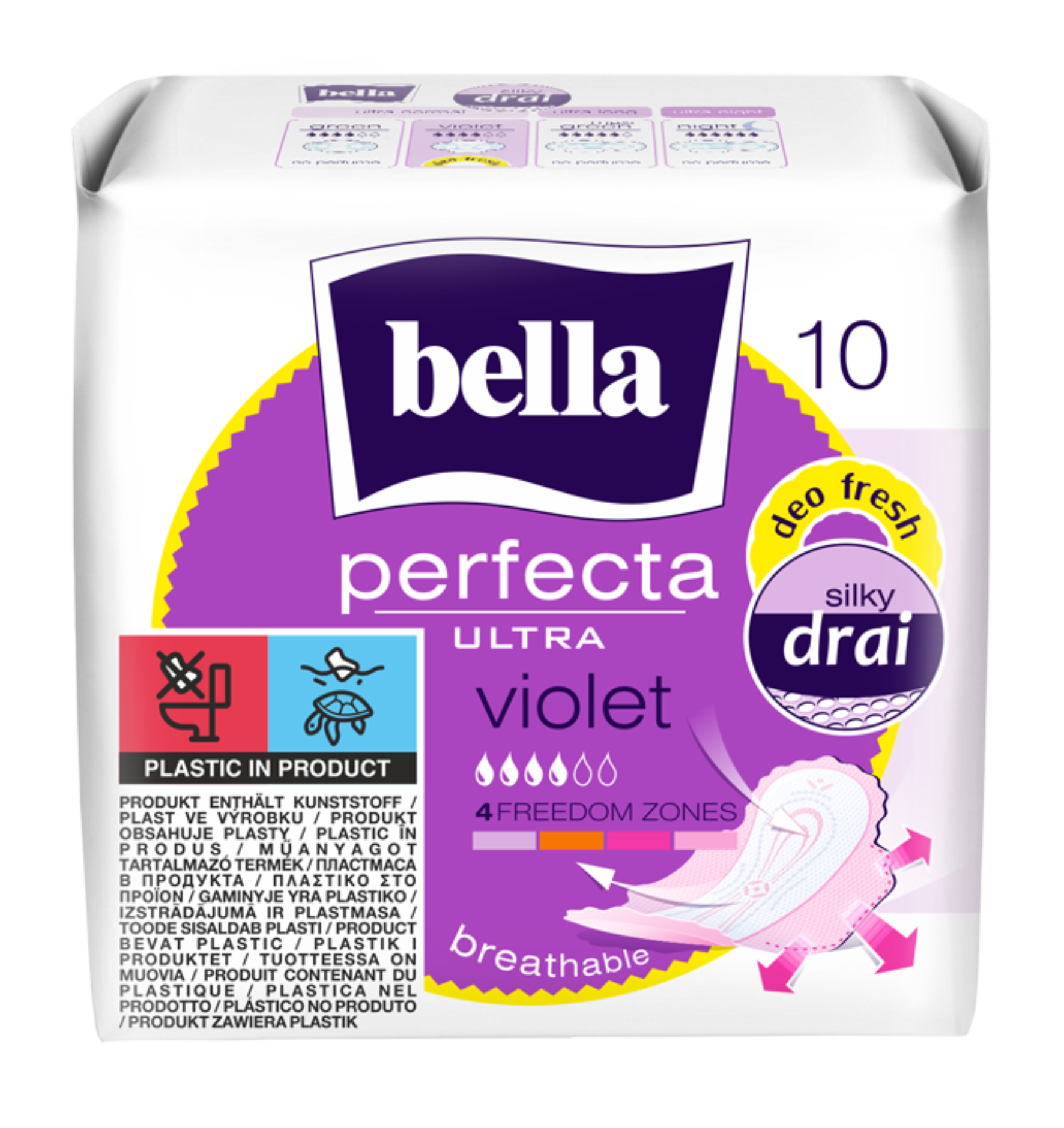 Podpaski Bella Perfecta Ultra Violet Deo Fresh 10 Szt. Silky Drai