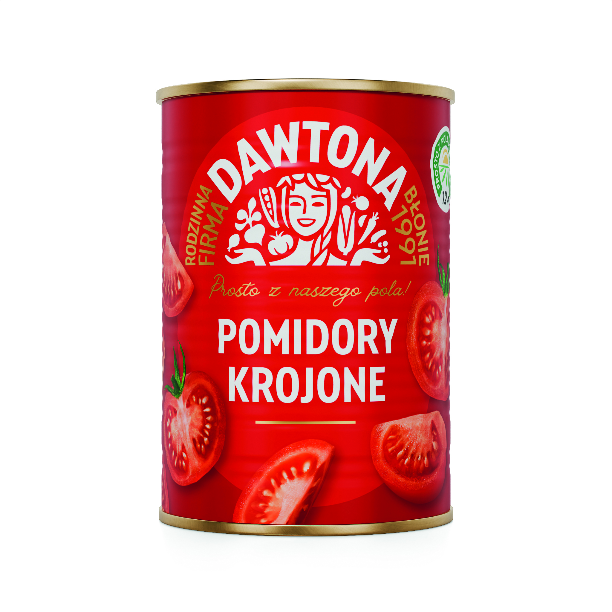 Pomidory Krojone Bez Skórki W Soku Pomidorowym 400G Dawtona
