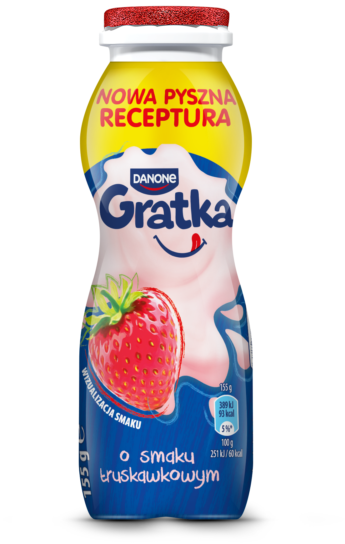 Danone Gratka Jogurt Do Picia O Smaku Truskawkowym 155G