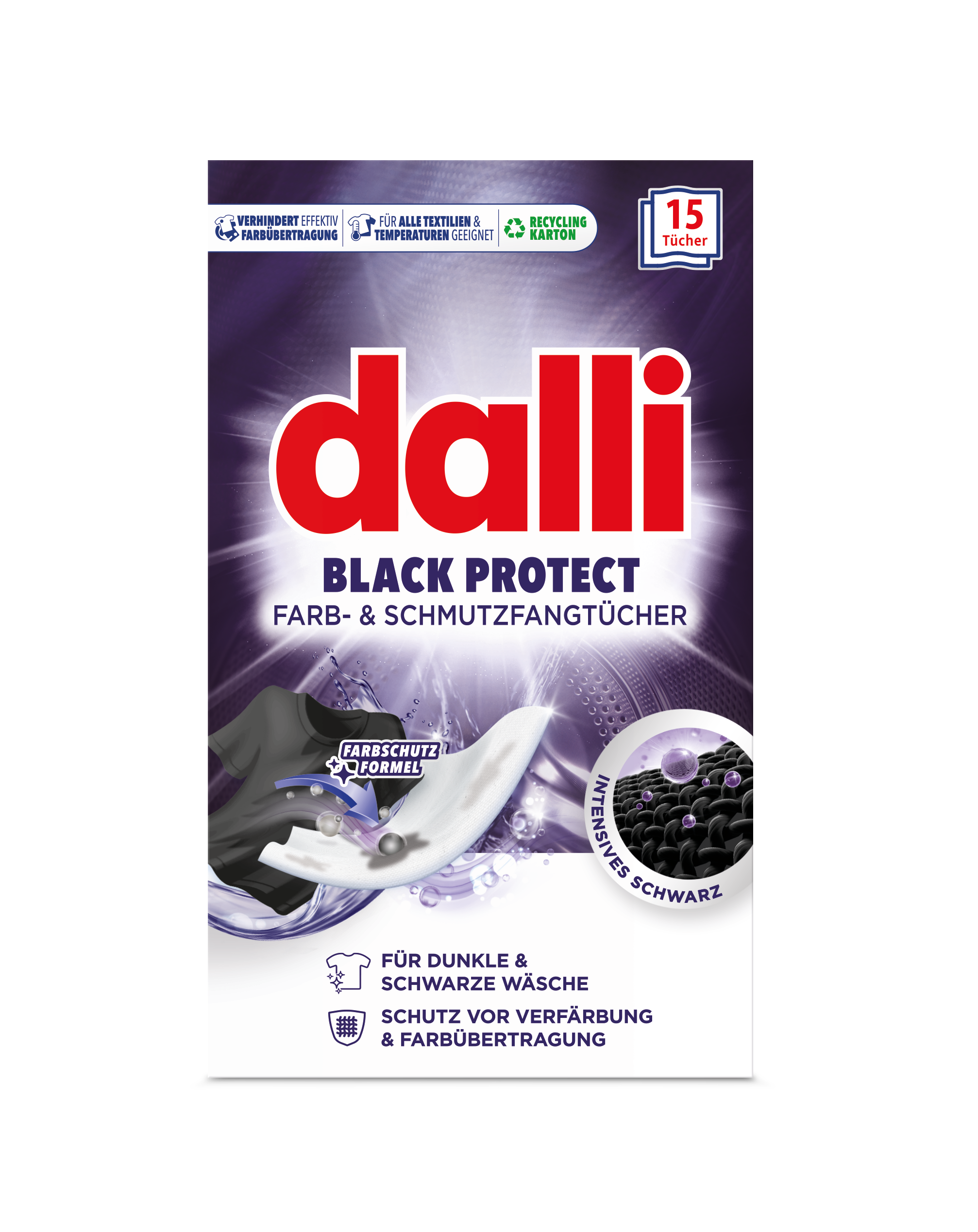 Dalli Black Protect – Chusteczki Do Prania Ciemnych Tkanin 15 Szt.